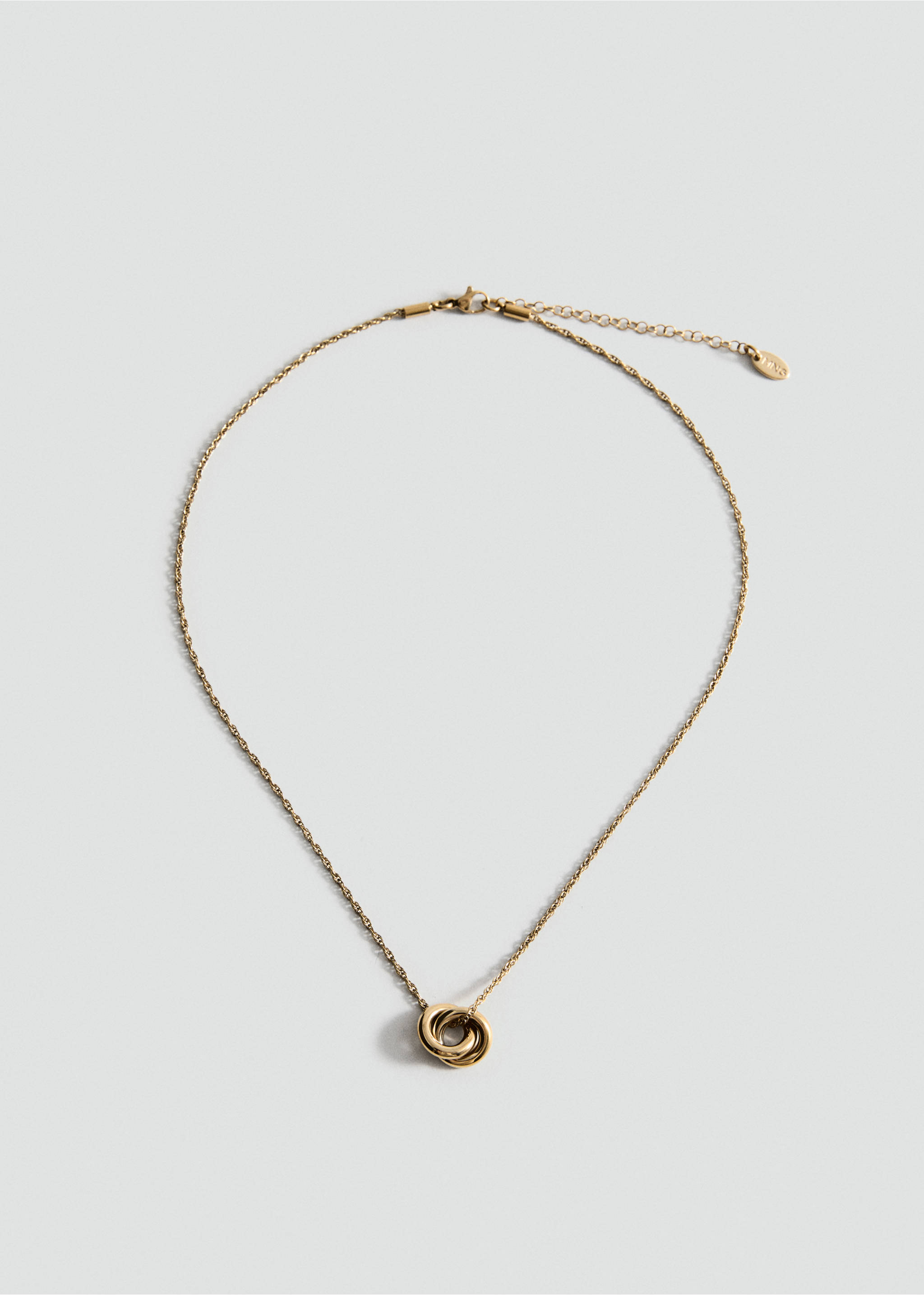 Stainless steel necklace with interlinked rings - Article without model, Gold. Ref: 17006000-00.