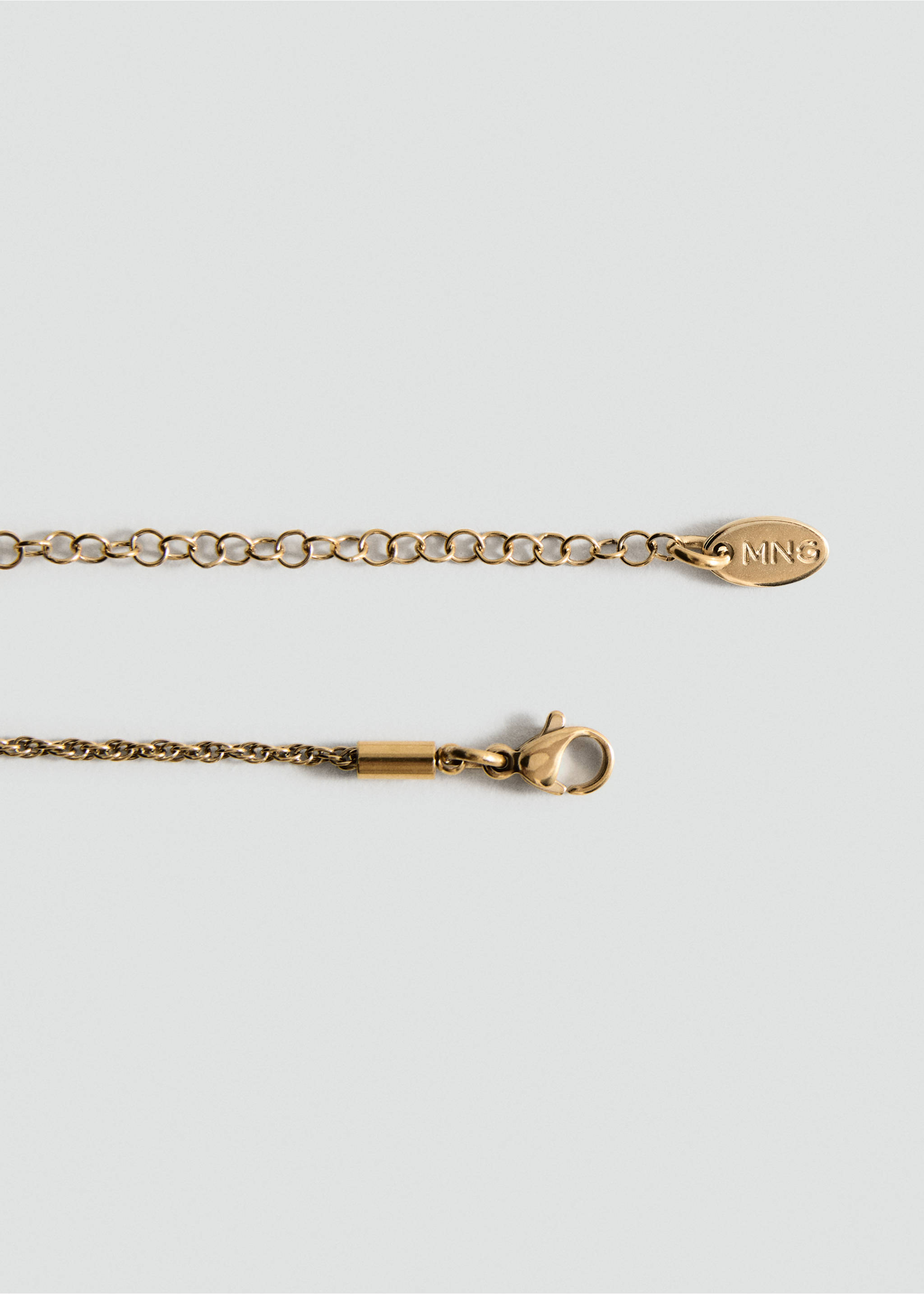 Stainless steel necklace with interlinked rings - Details of the article 1, Gold. Ref: 17006000-00.