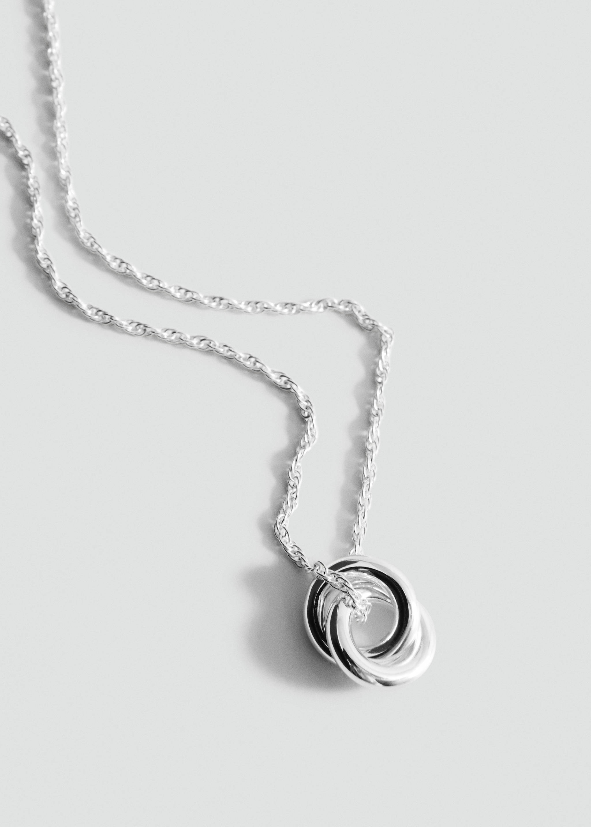 Stainless steel necklace with interlinked rings - Medium plane