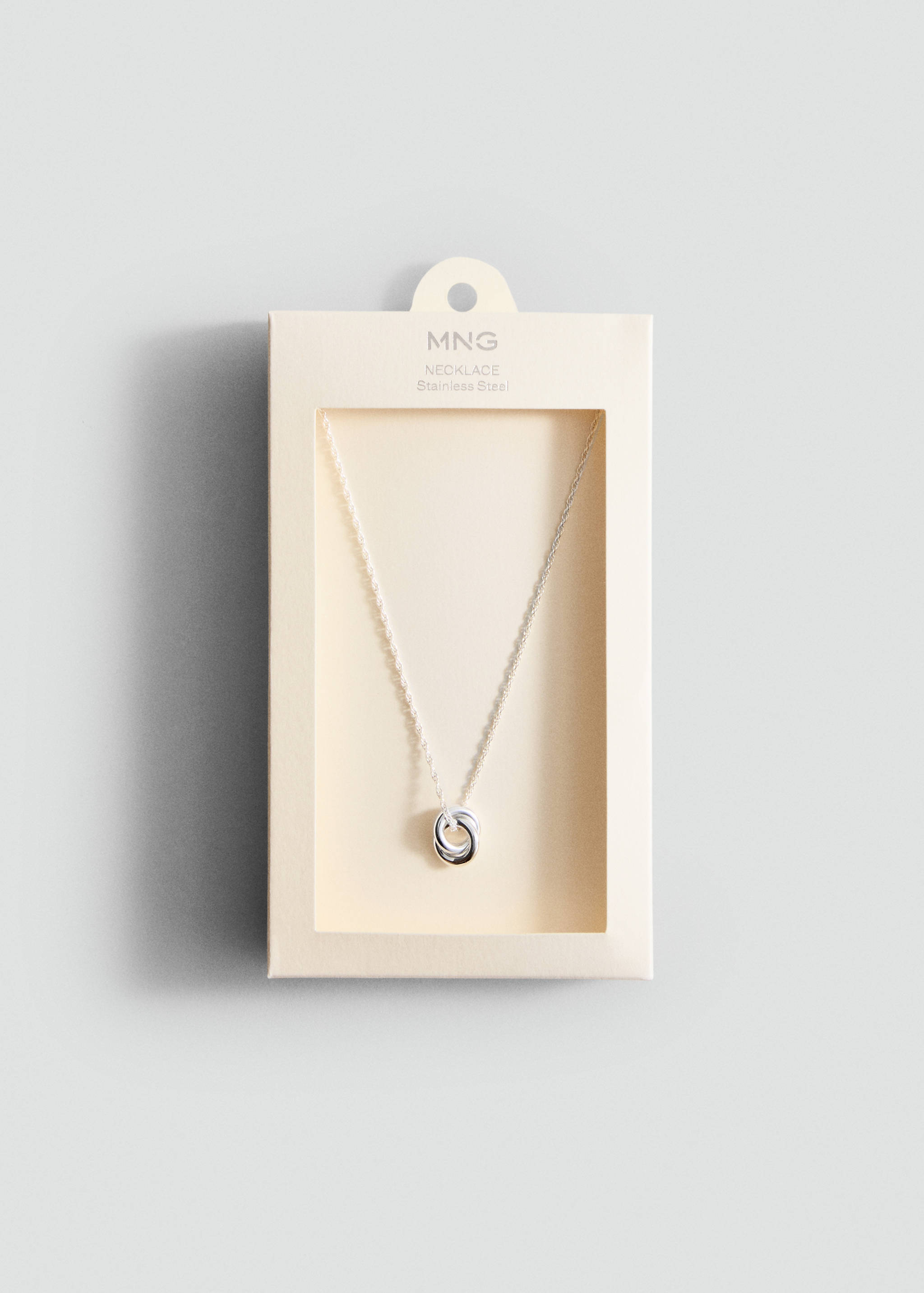 Stainless steel necklace with interlinked rings - Details of the article 2