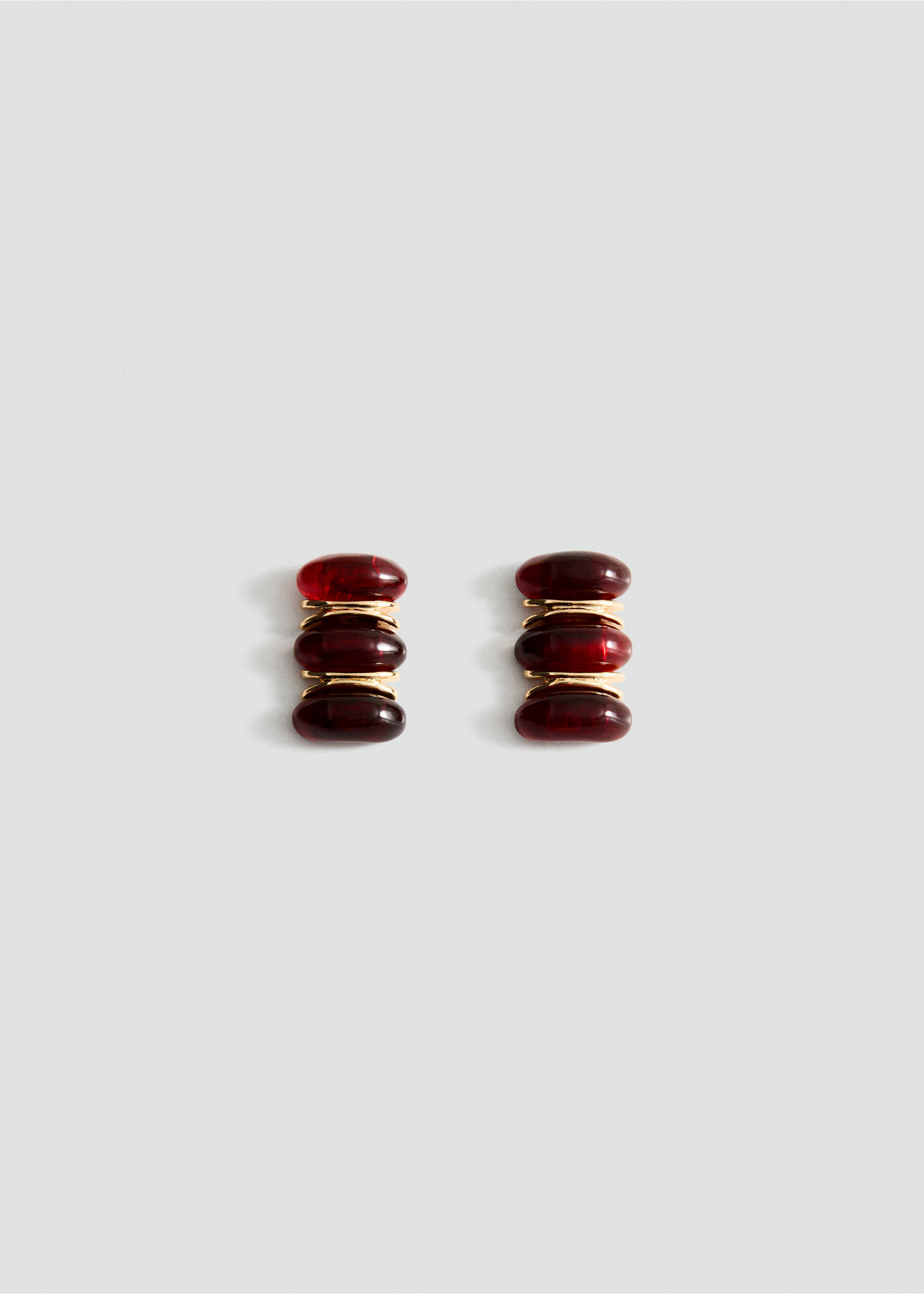 Embossed spiral earrings - Article without model, Maroon. Ref: 17006009-00.