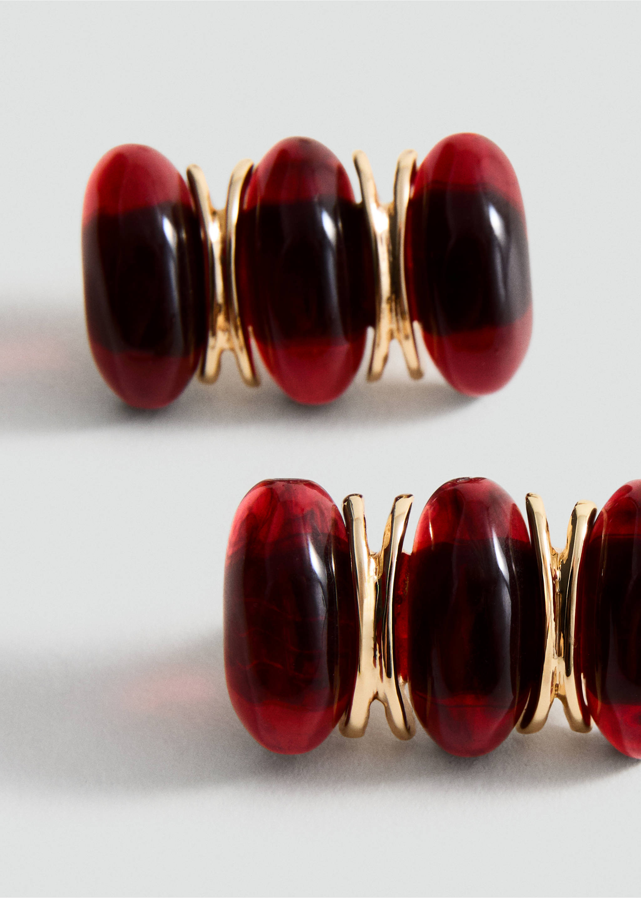 Embossed spiral earrings - Medium plane, Maroon. Ref: 17006009-00.