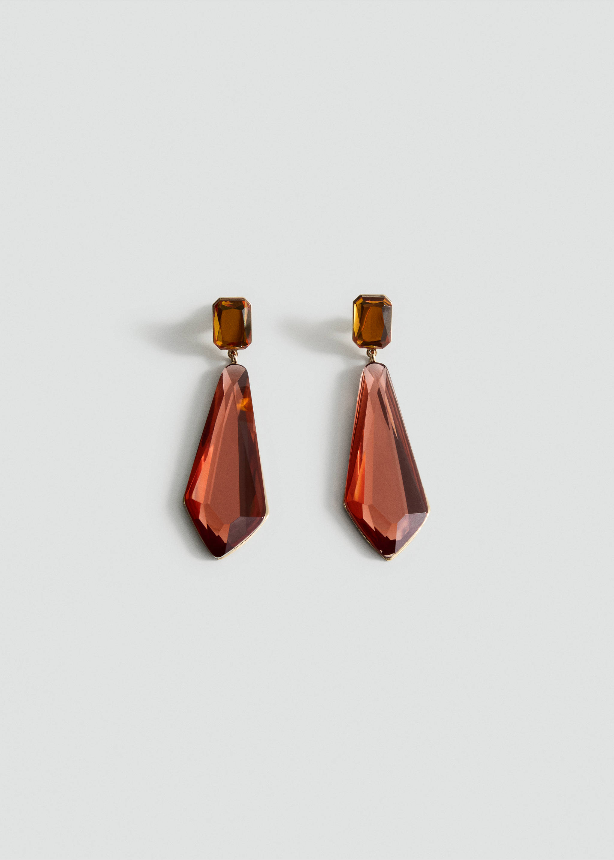 Bicolour pendant earrings - Article without model, Orange. Ref: 17006010-00.