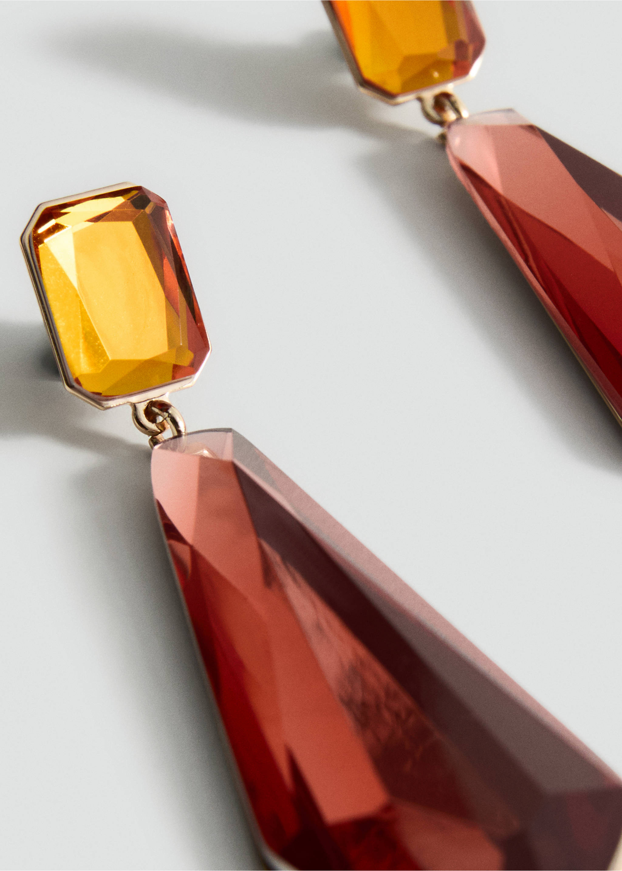 Bicolour pendant earrings - Medium plane, Orange. Ref: 17006010-00.