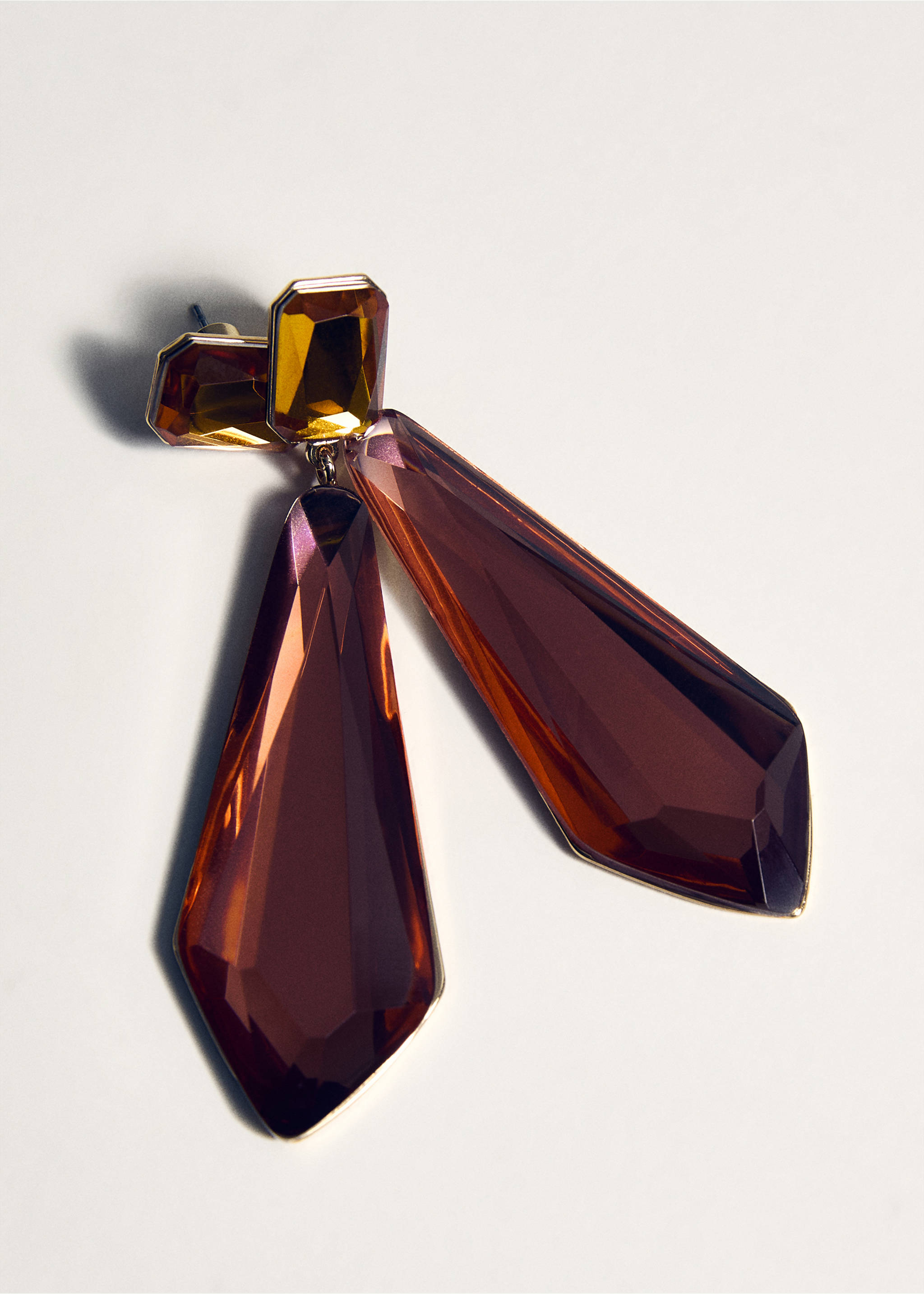 Bicolour pendant earrings - Details of the article 5, Orange. Ref: 17006010-00.