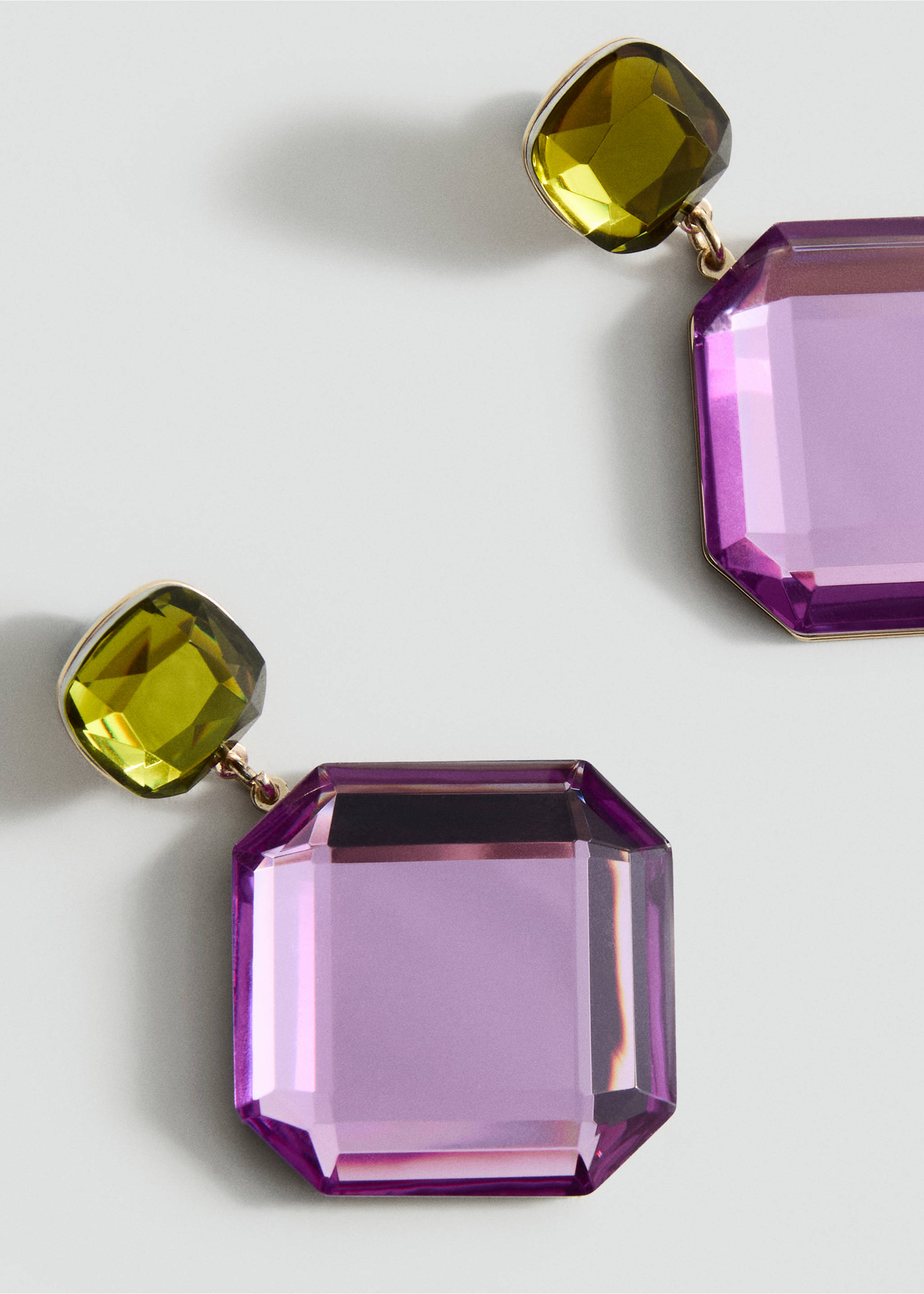Bicolour pendant earrings - Medium plane, Purple. Ref: 17006011-00.