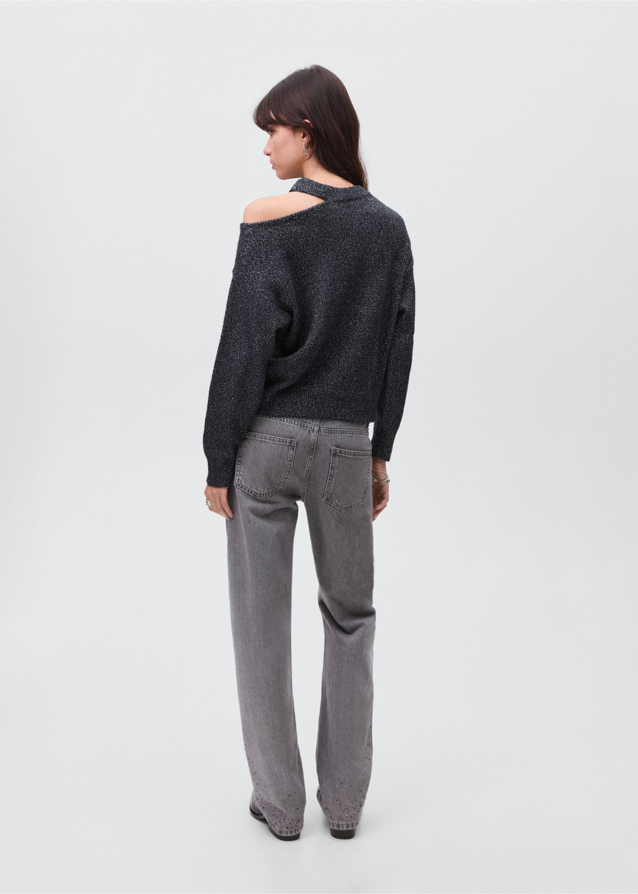 Πουλόβερ lurex με cut-out - Πίσω όψη προϊόντος, Ναυτικό Μπλε . Ref: 17006337-00.