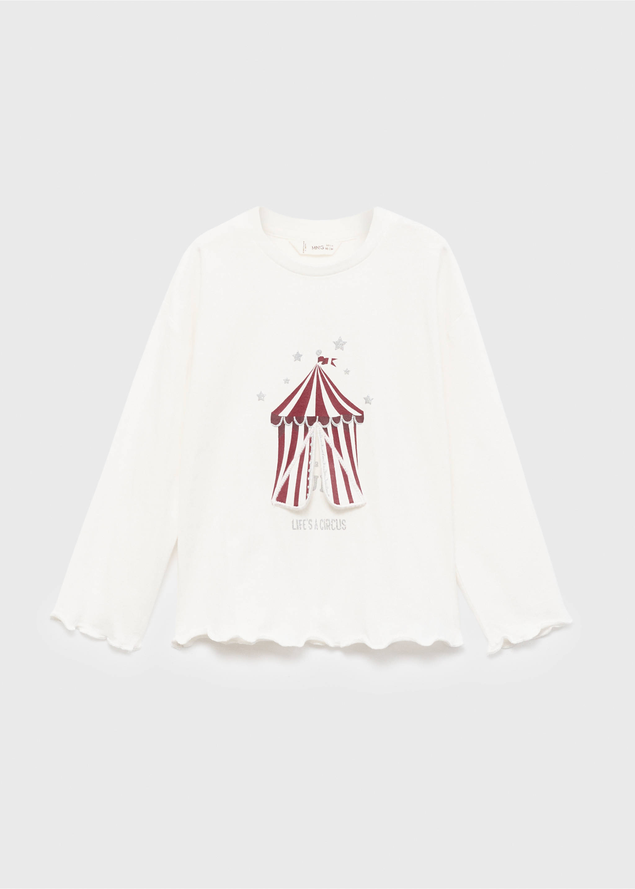 T-shirt with embroidered glitter - Article without model, Off White. Ref: 17006342-00.