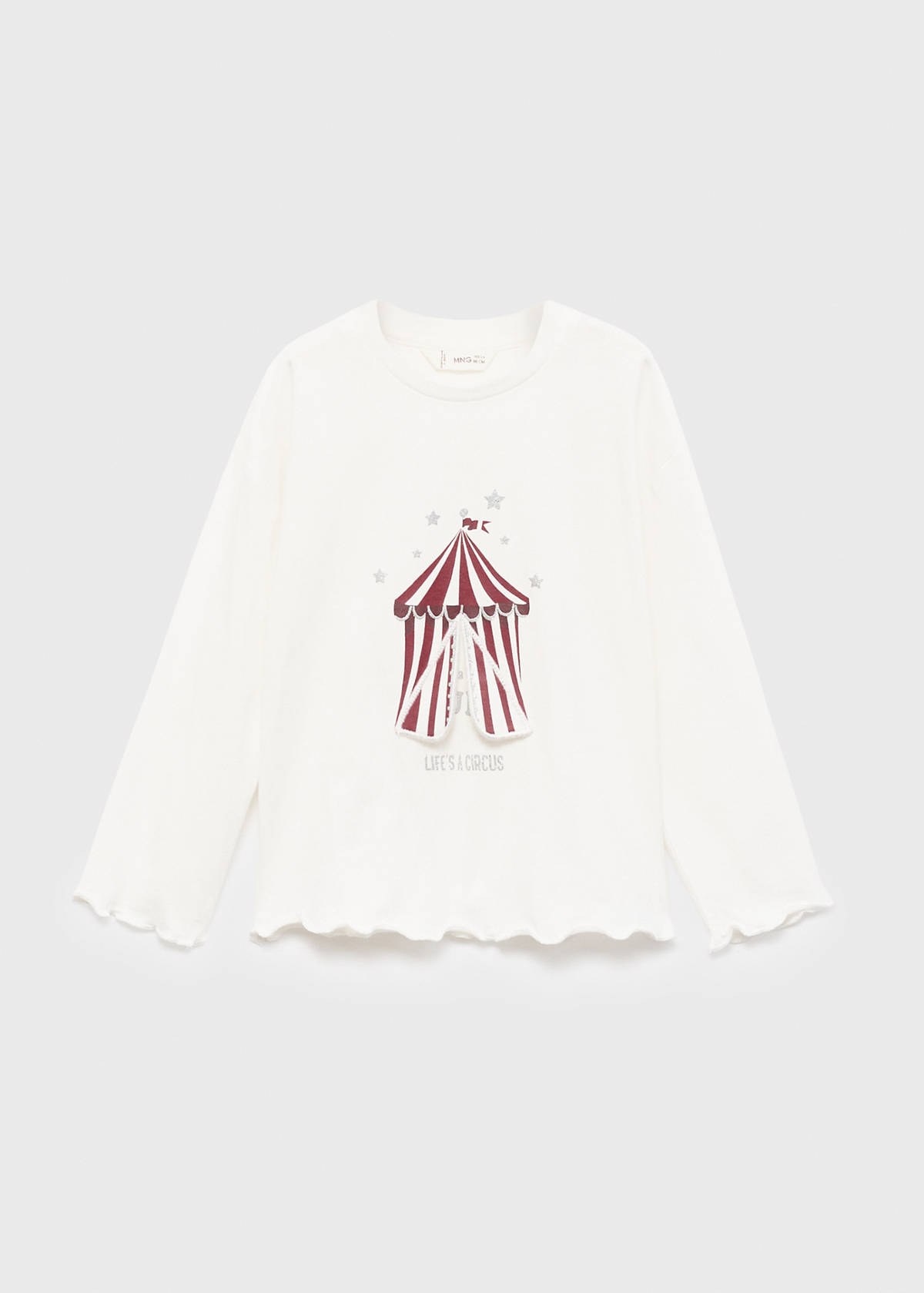 T-shirt with embroidered glitter