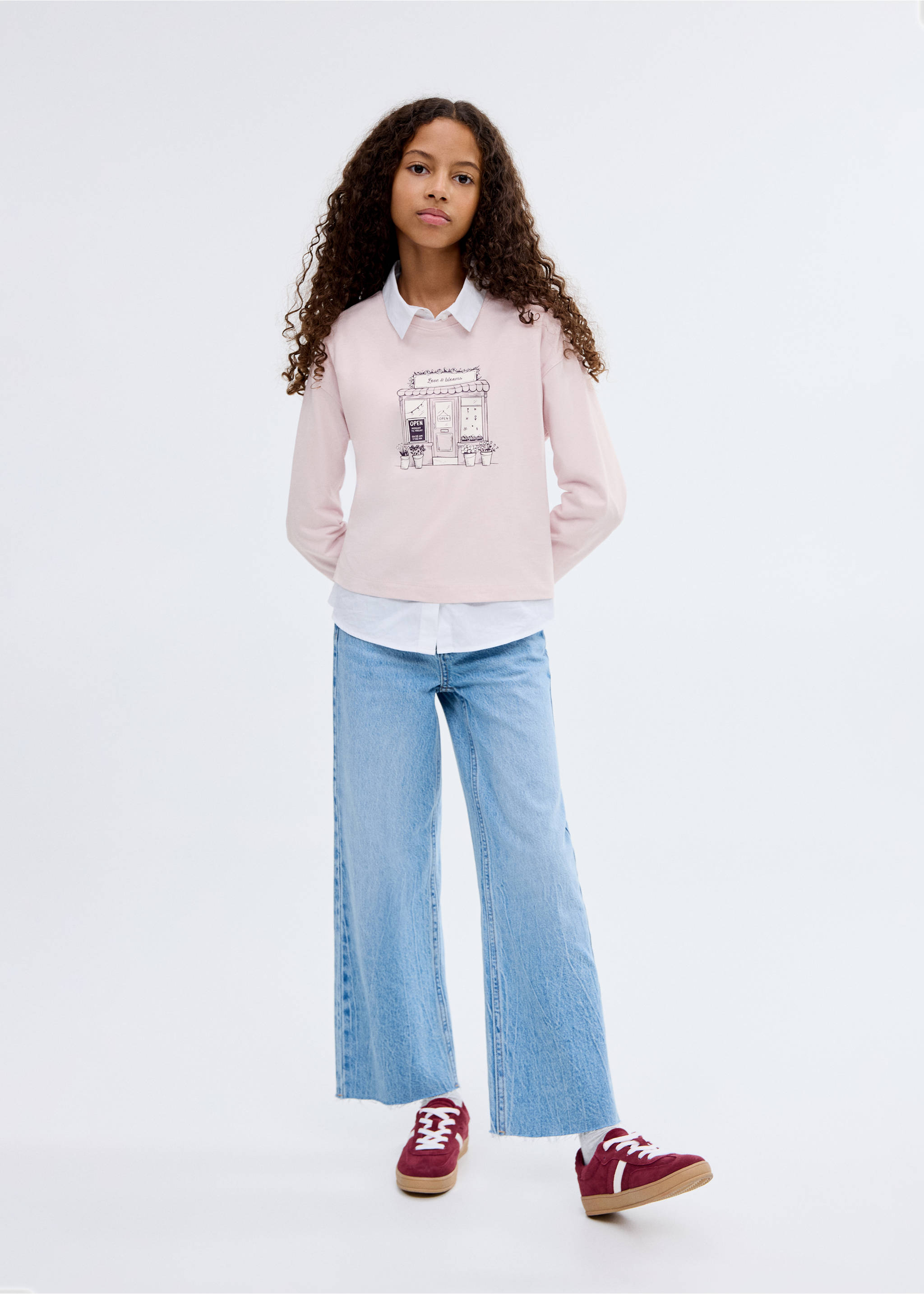 Printed long sleeve t-shirt - General plane, Light/Pastel Purple. Ref: 17006346-00.