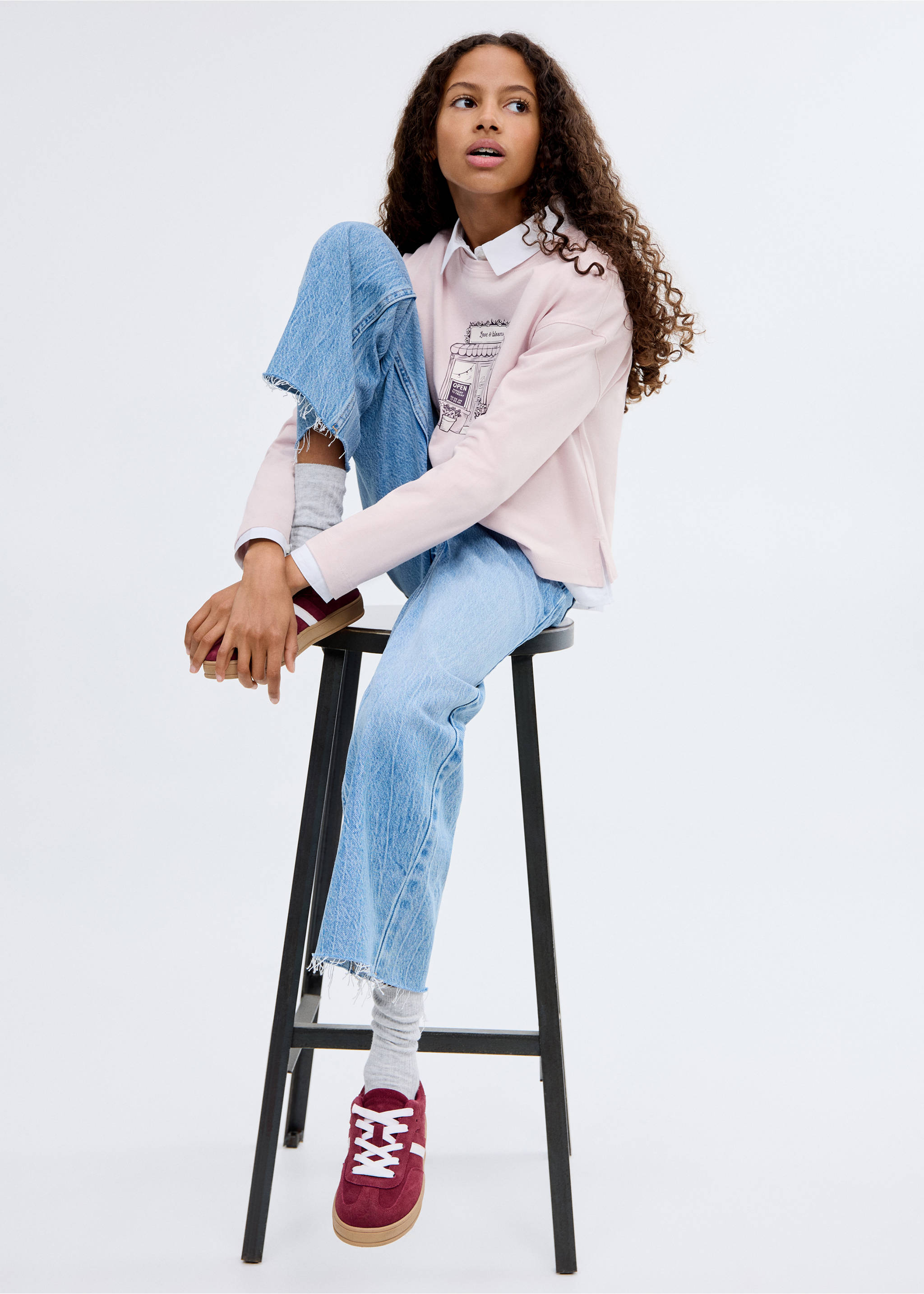 Printed long sleeve t-shirt - Details of the article 2, Light/Pastel Purple. Ref: 17006346-00.