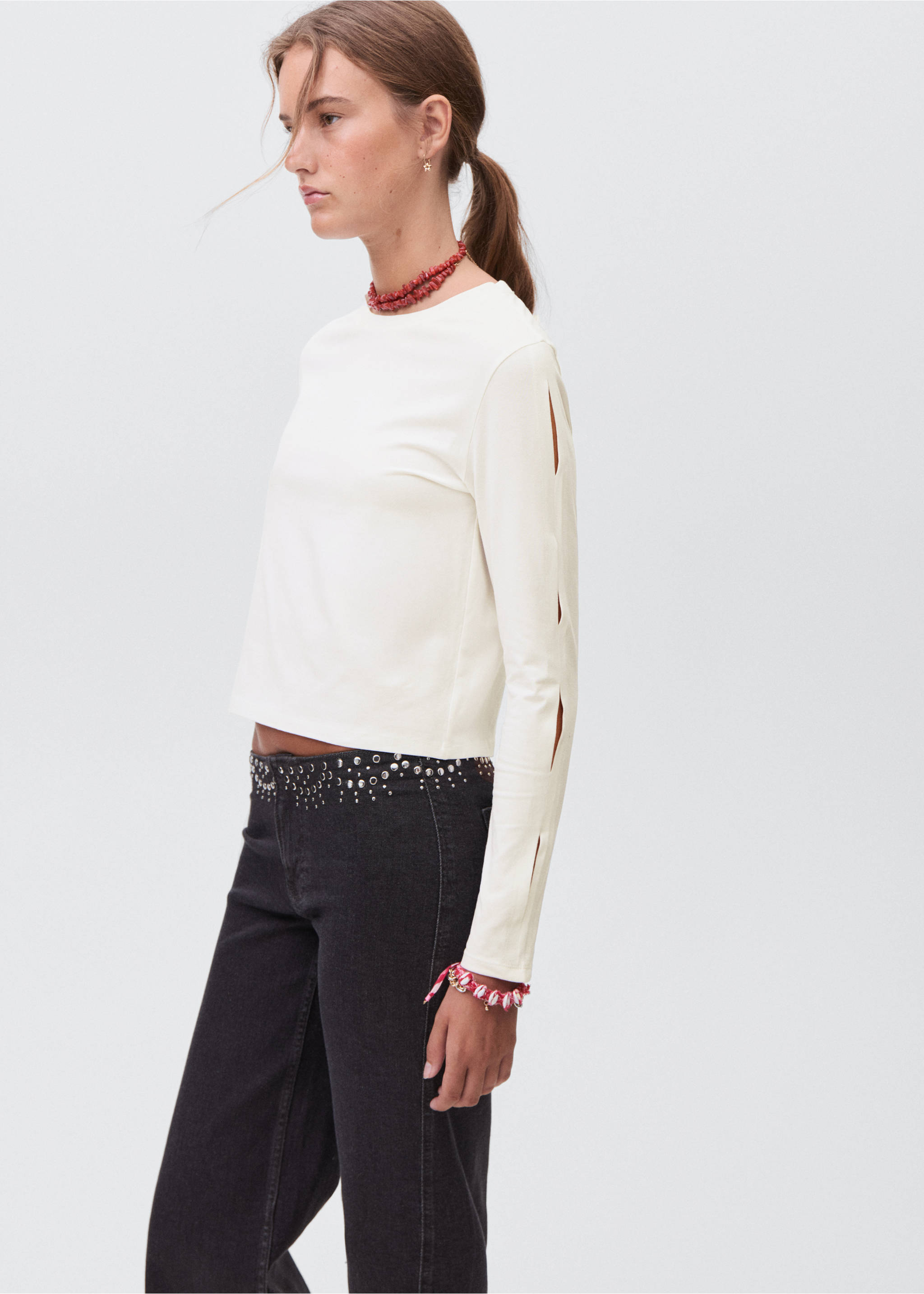 Cut-out t-shirt - Medium plane, Off White. Ref: 17006350-00.