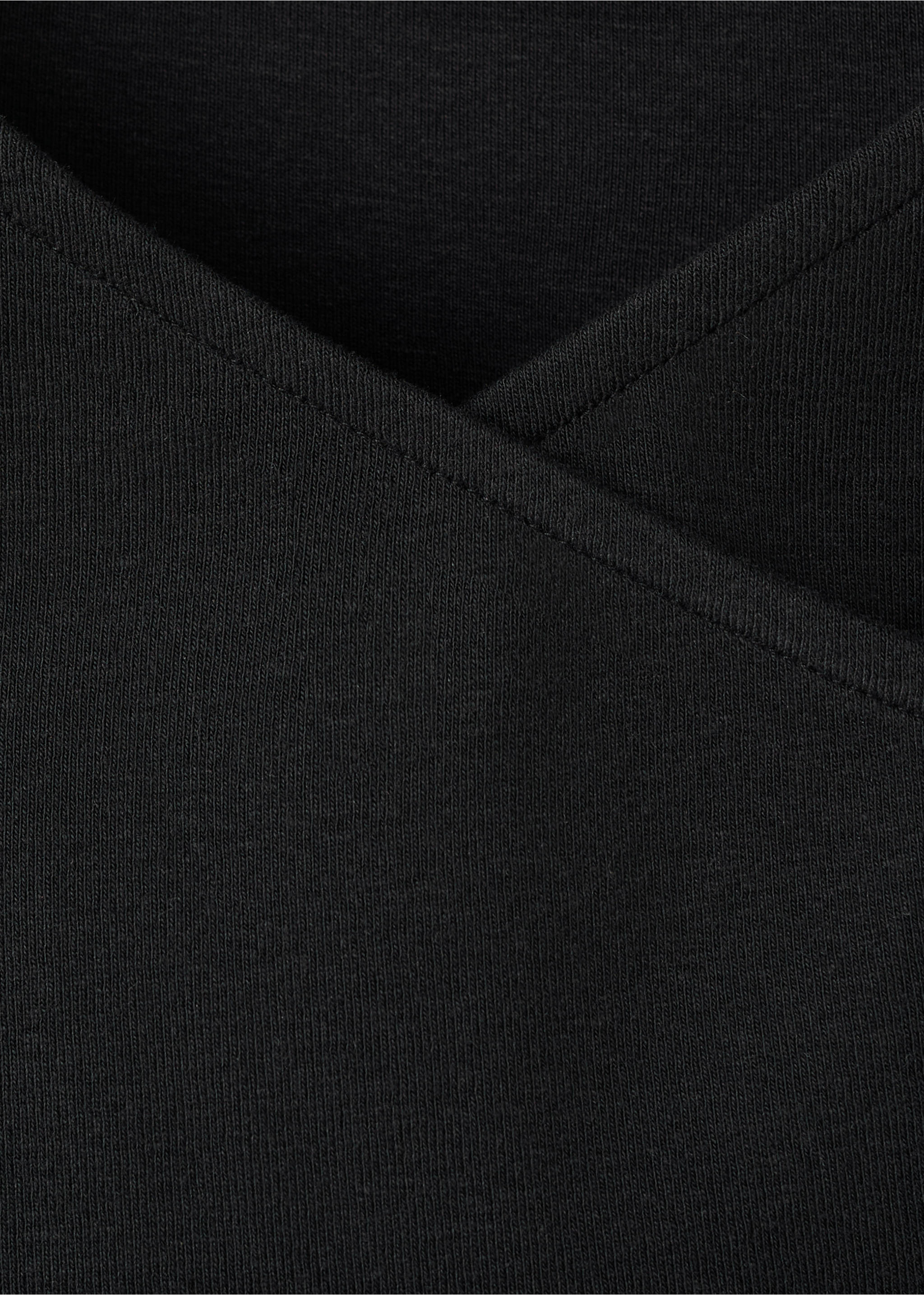 Gathered cotton t-shirt - Details of the article 8, Black. Ref: 17006352-00.