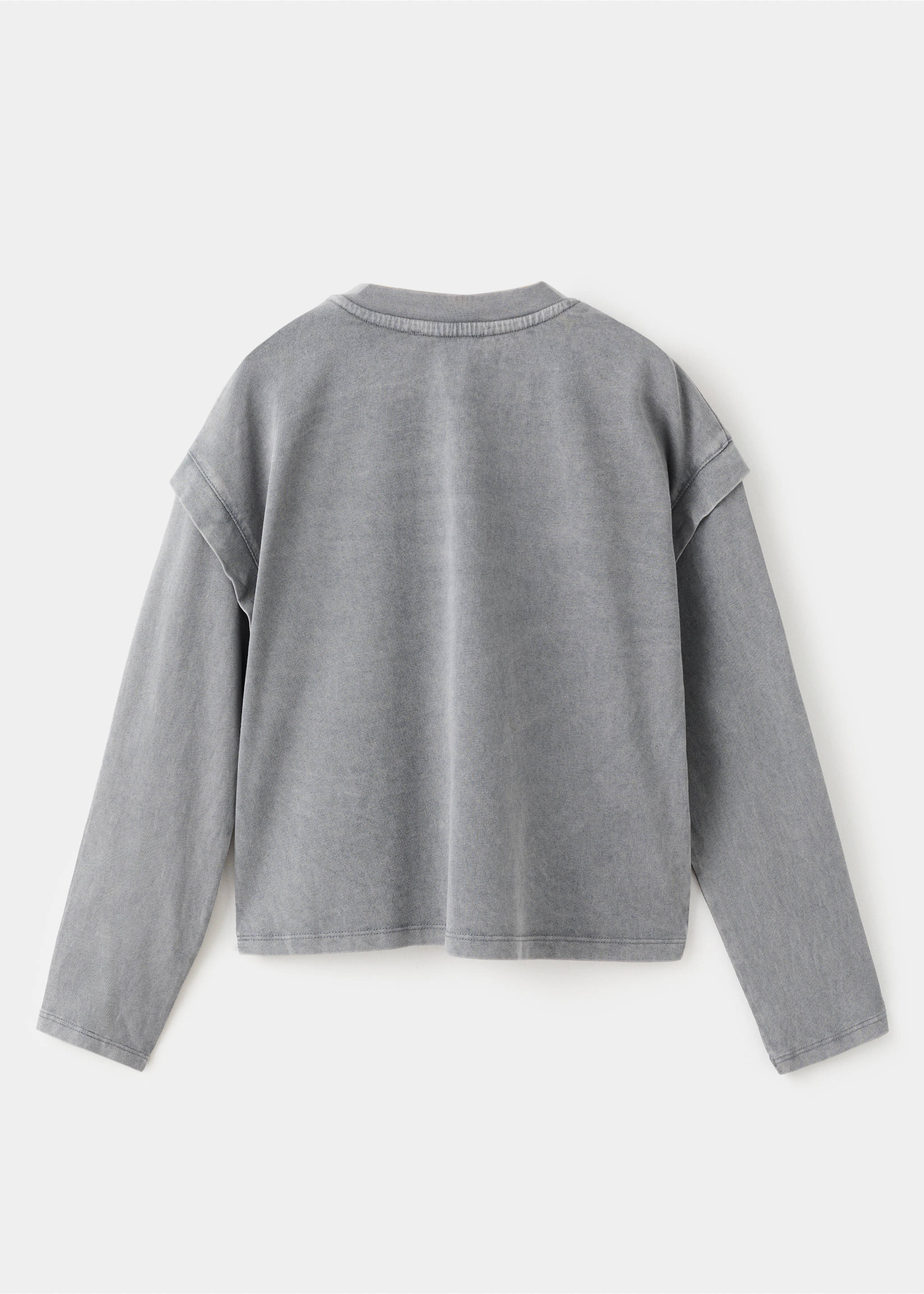 T-shirt détail perles - Verso de l’article, Gris anthracite. Ref: 17006355-00.