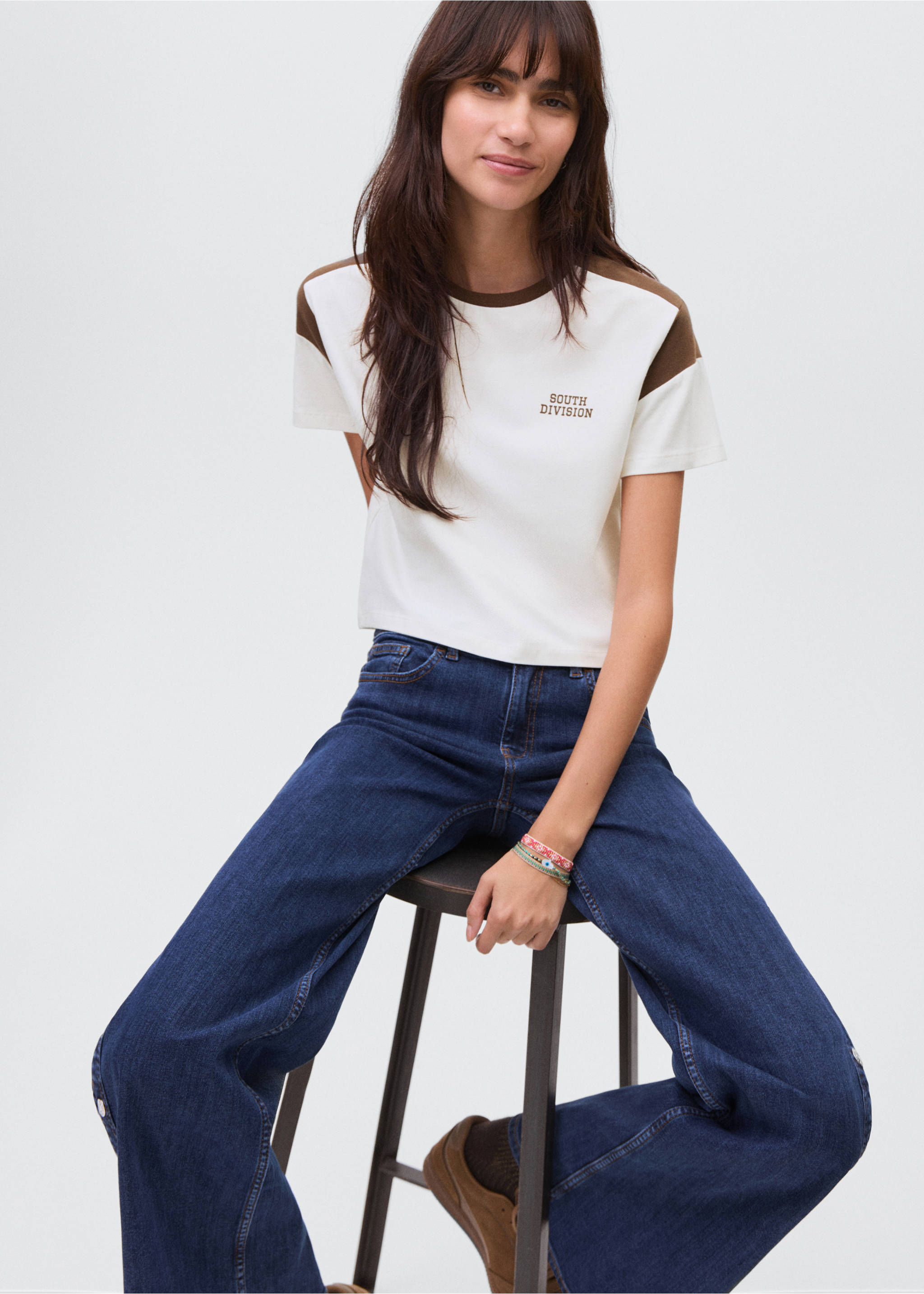 Printed cotton-blend t-shirt - Details of the article 2, Off White. Ref: 17006356-00.