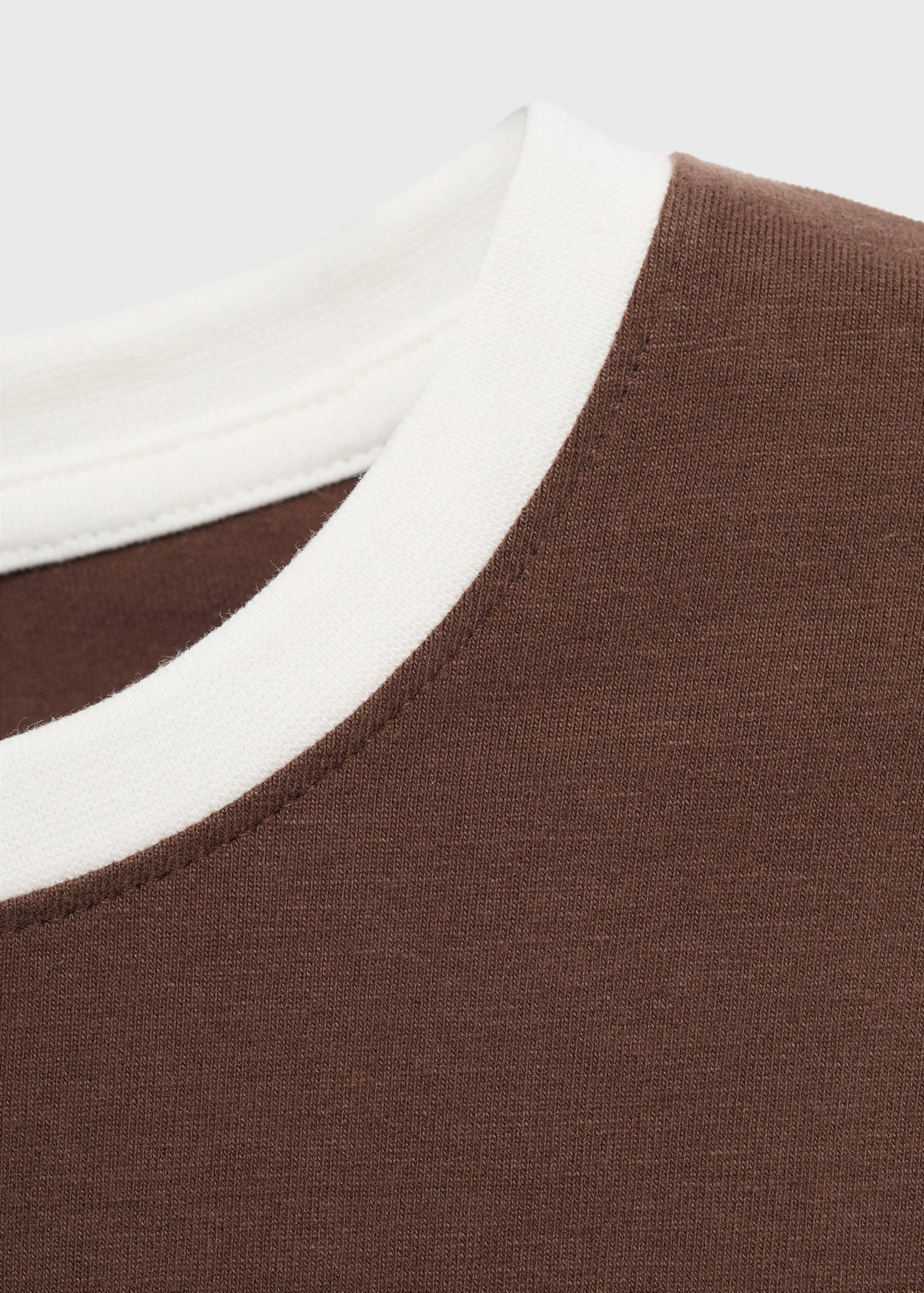 Contrasting collar cotton t-shirt - Details of the article 8