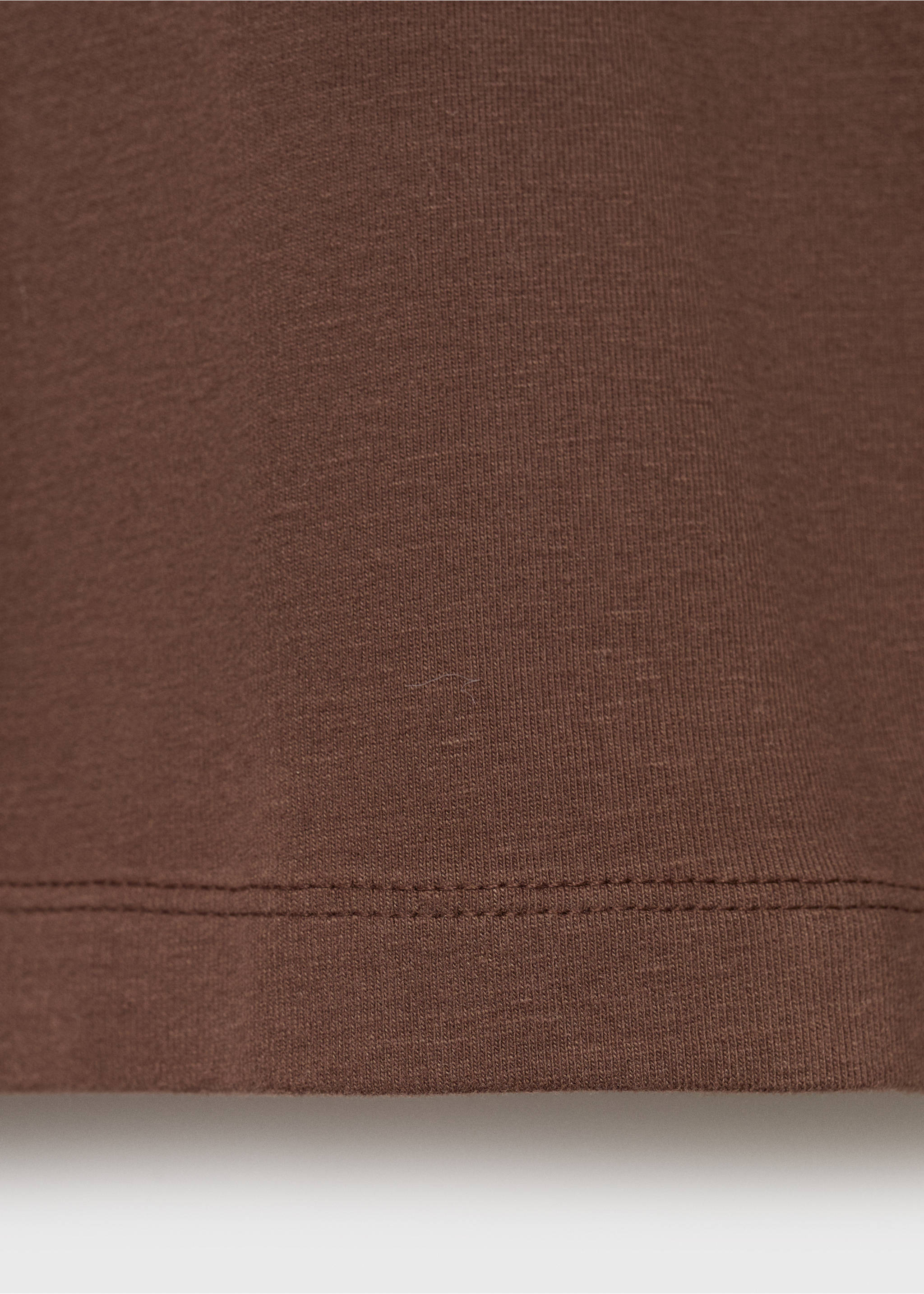 Contrasting collar cotton t-shirt - Details of the article 0, Brown. Ref: 17006357-00.