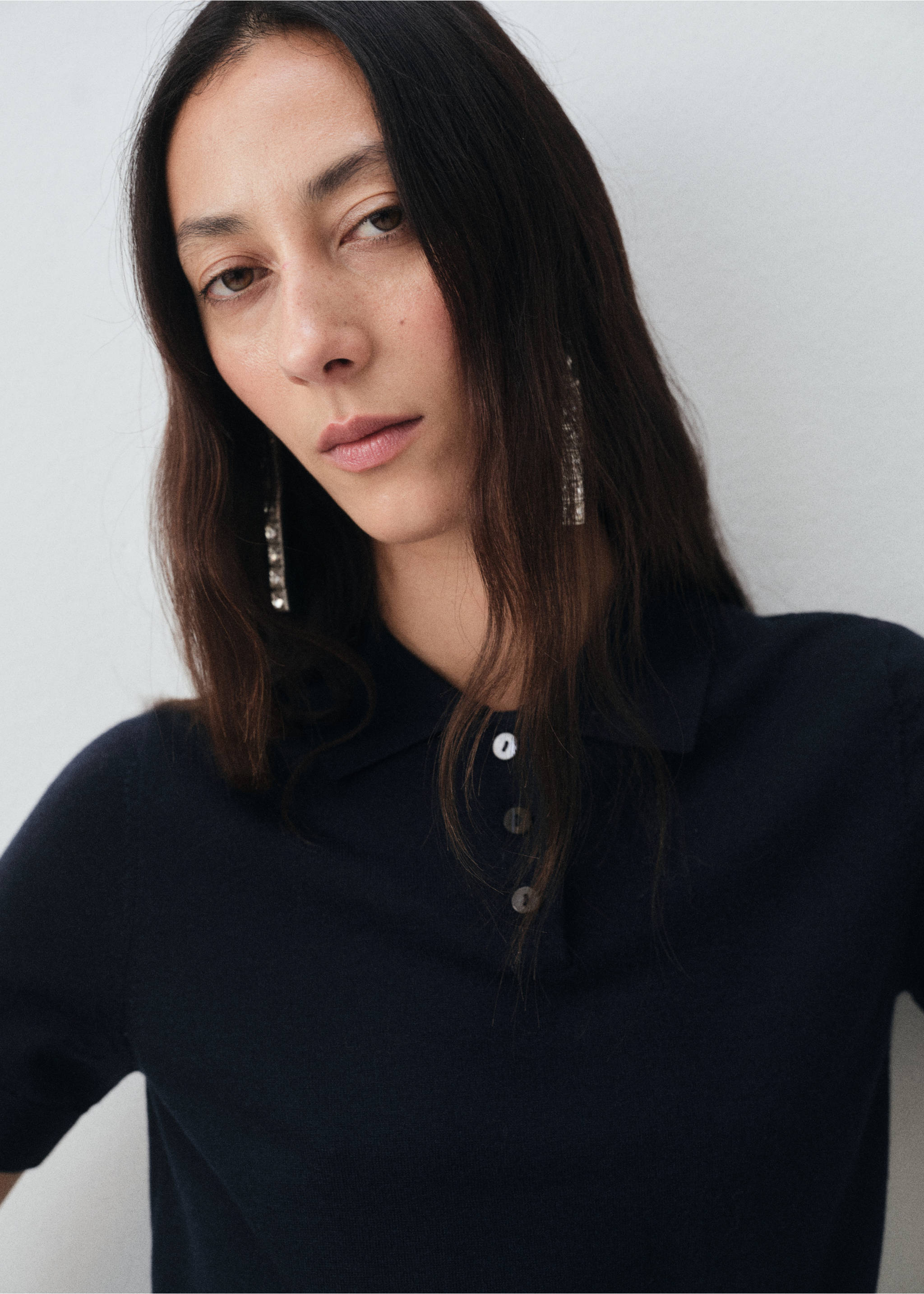 100% merino wool sweater - Details of the article 2, Navy. Ref: 17006360-00.