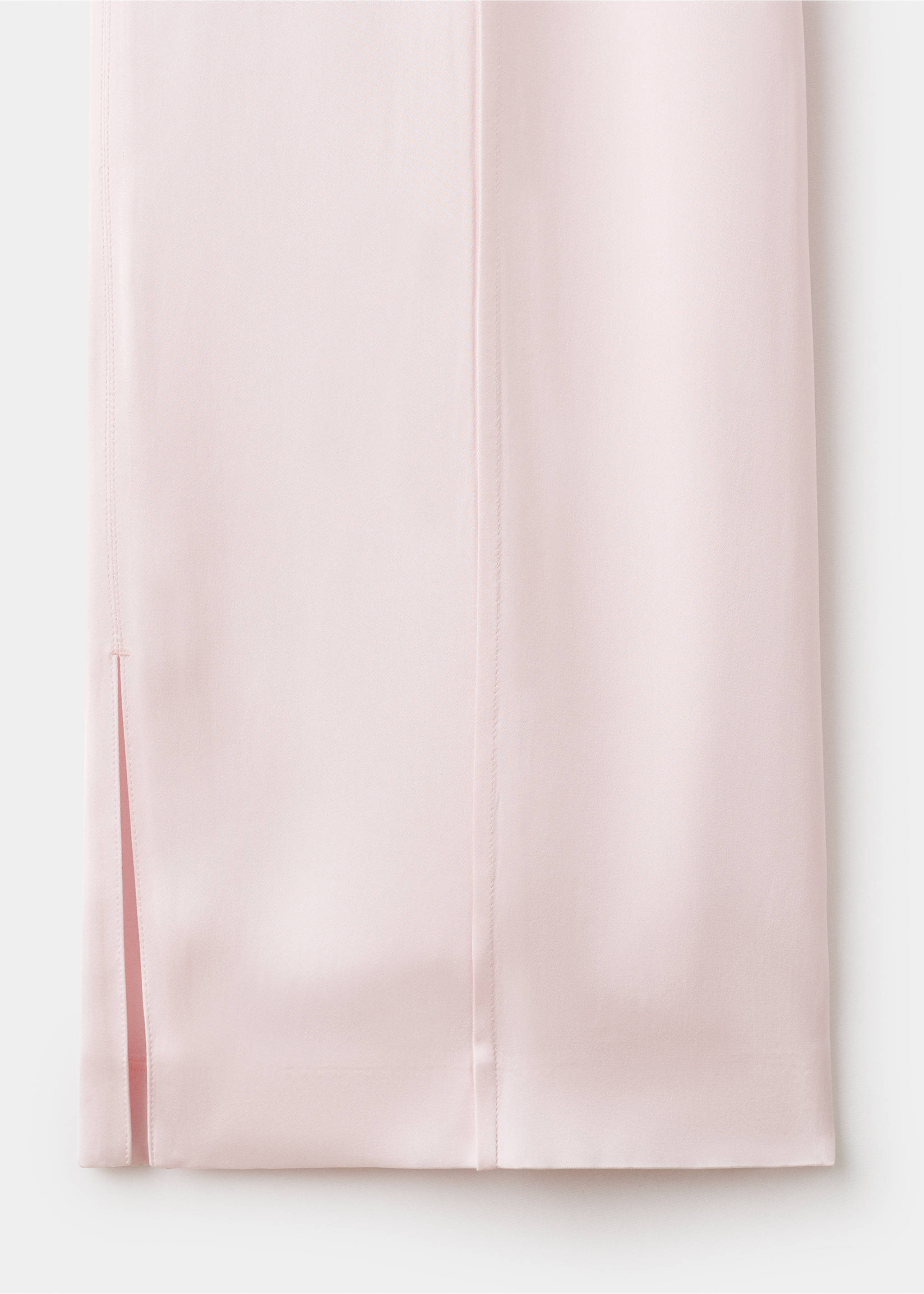 Satin trousers with side openings - Details of the article 0, Pastel Pink. Ref: 17006364-00.