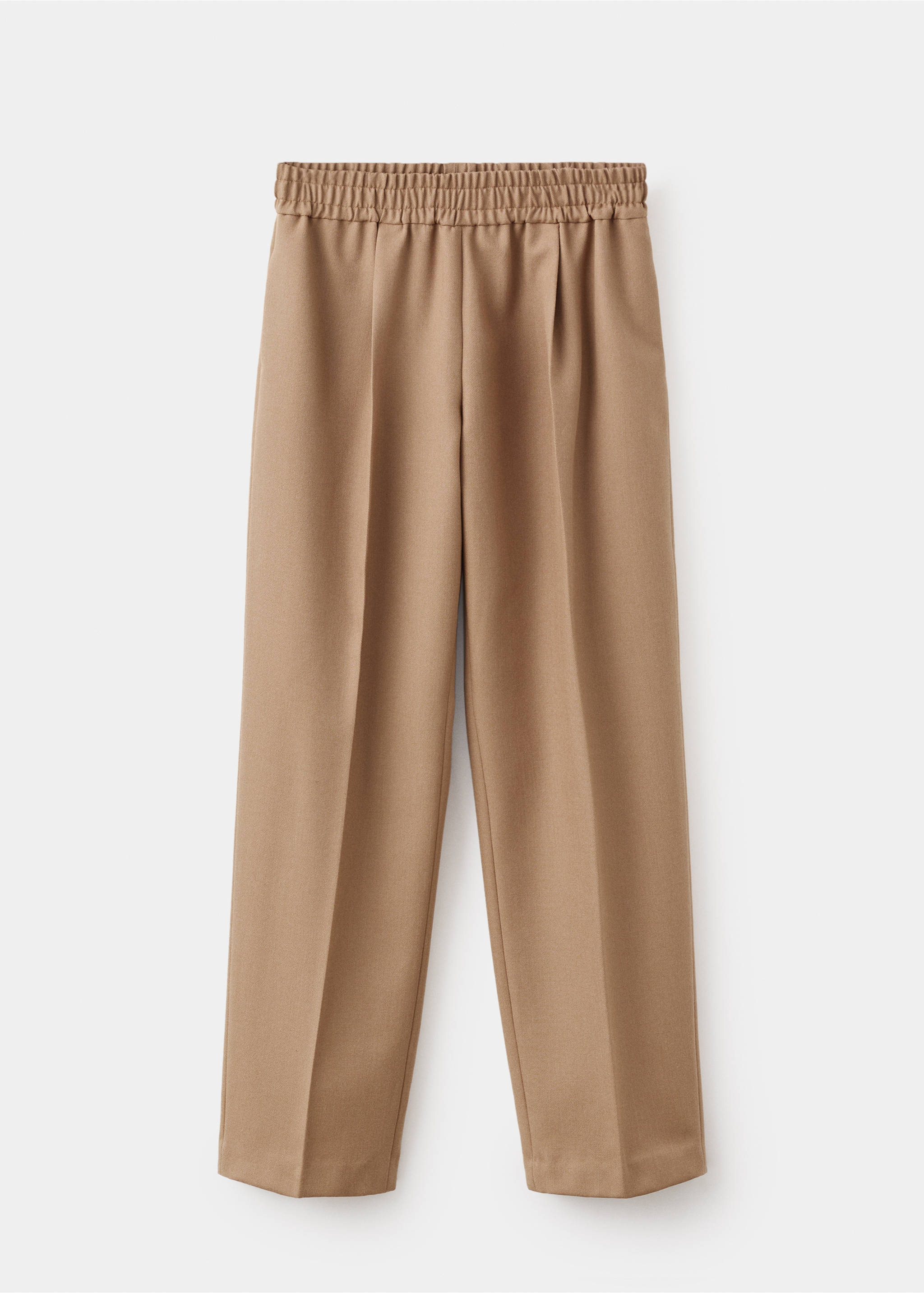 Pantalon 100 % laine taille élastique - Article sans modèle, Marron moyen. Ref: 17006365-00.