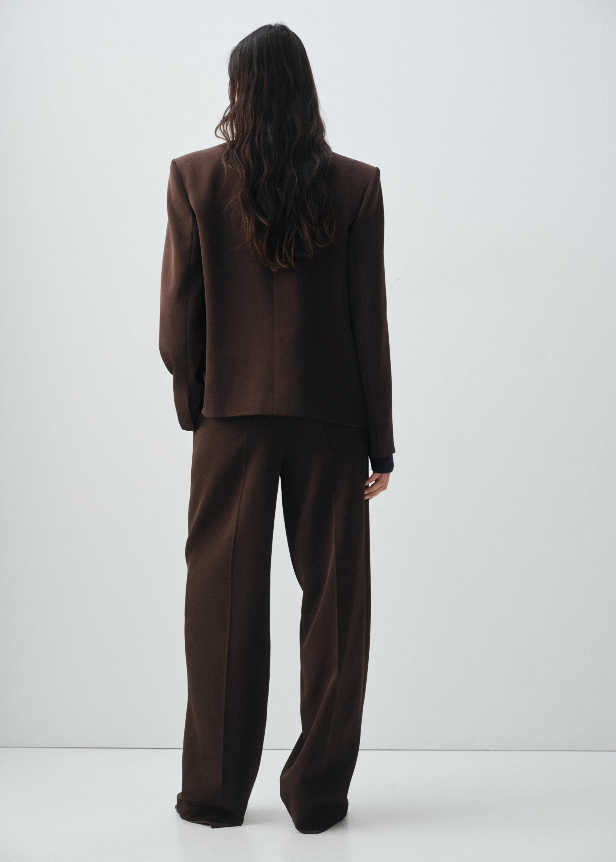 Pleated straight-leg suit trousers - Reverse of the article
