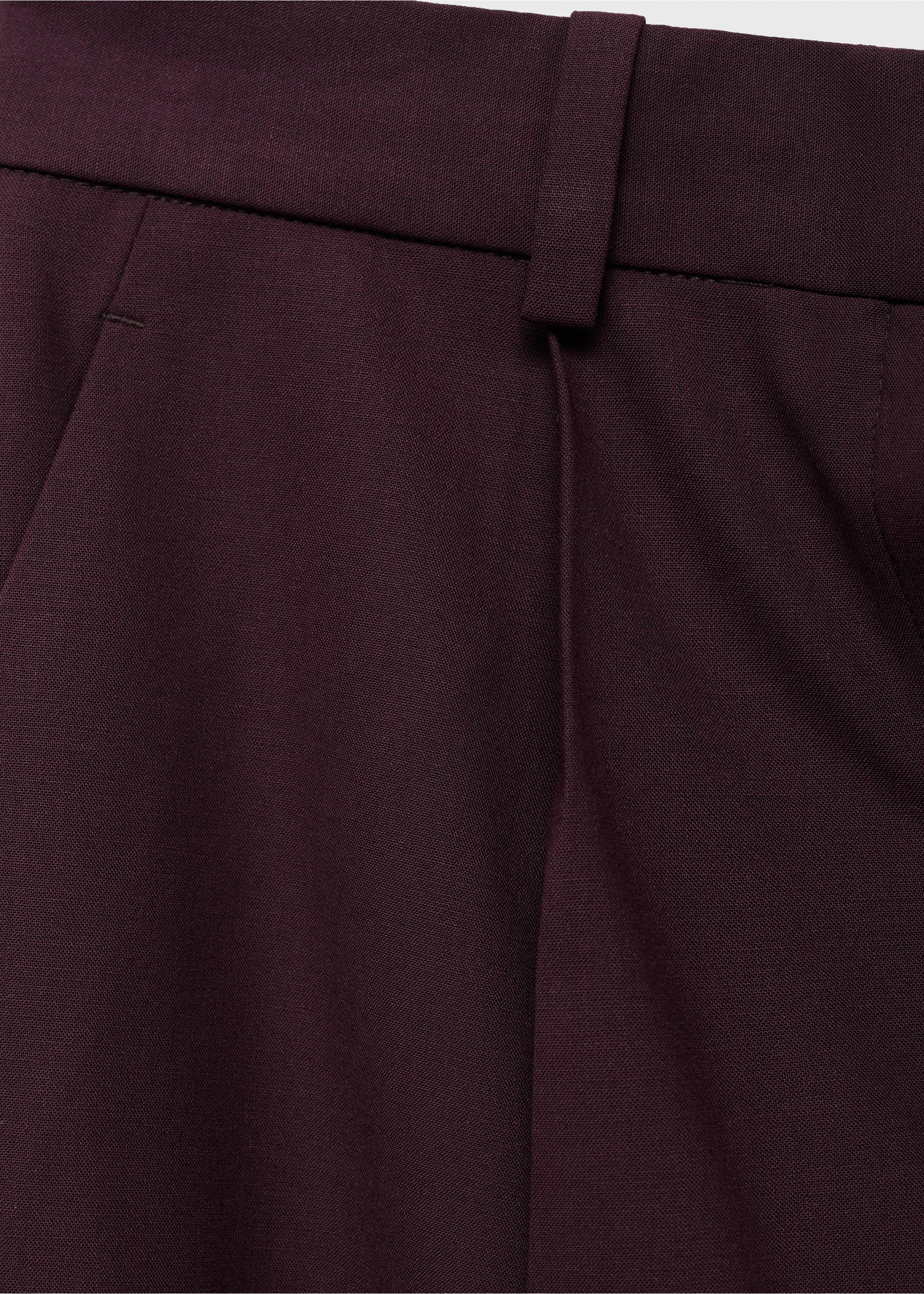Pantalón recto traje lana - Detalle del artículo 0, Granate. Ref: 17006368-00.