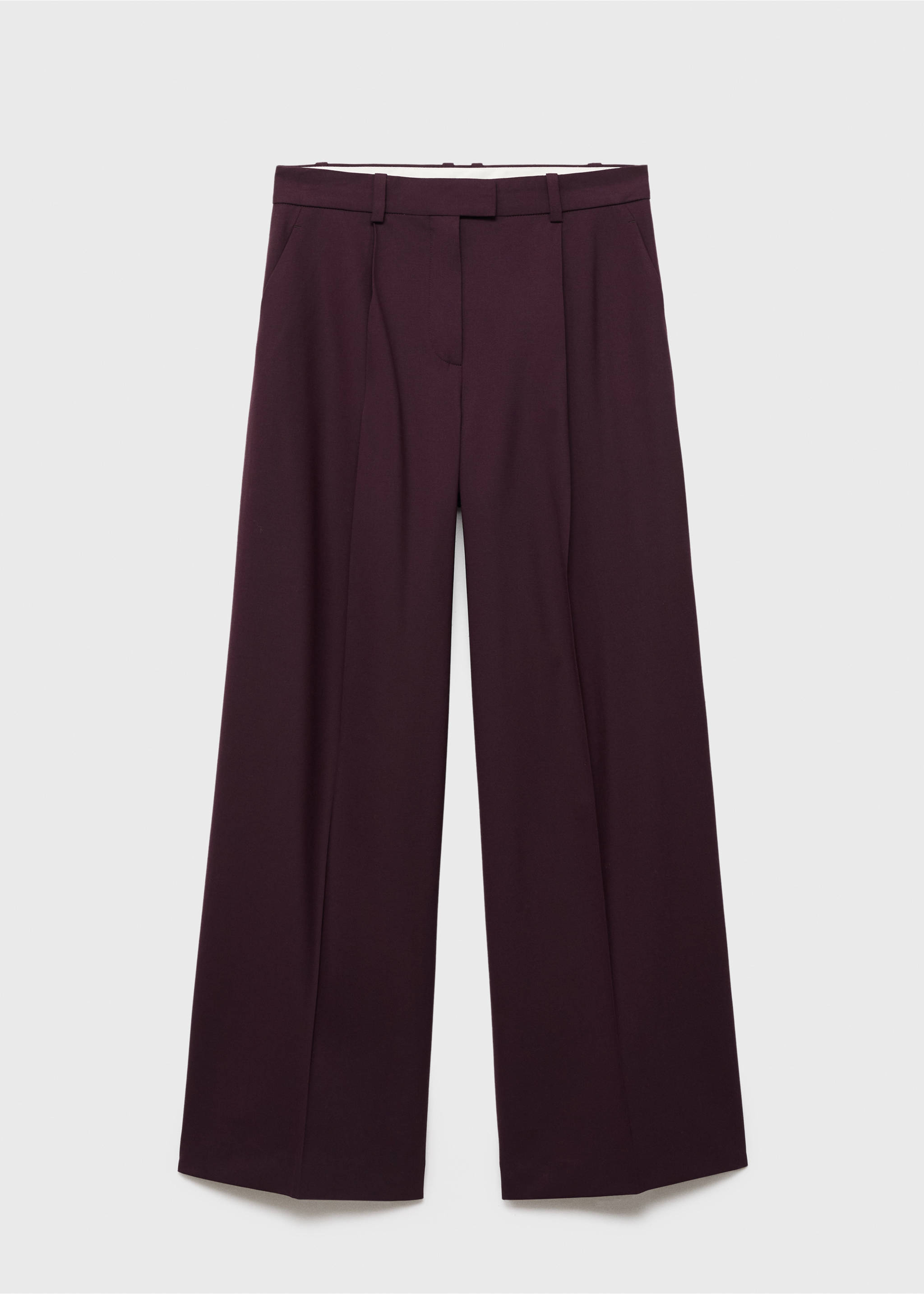 Pantalón recto traje lana - Artículo sin modelo, Granate. Ref: 17006368-00.