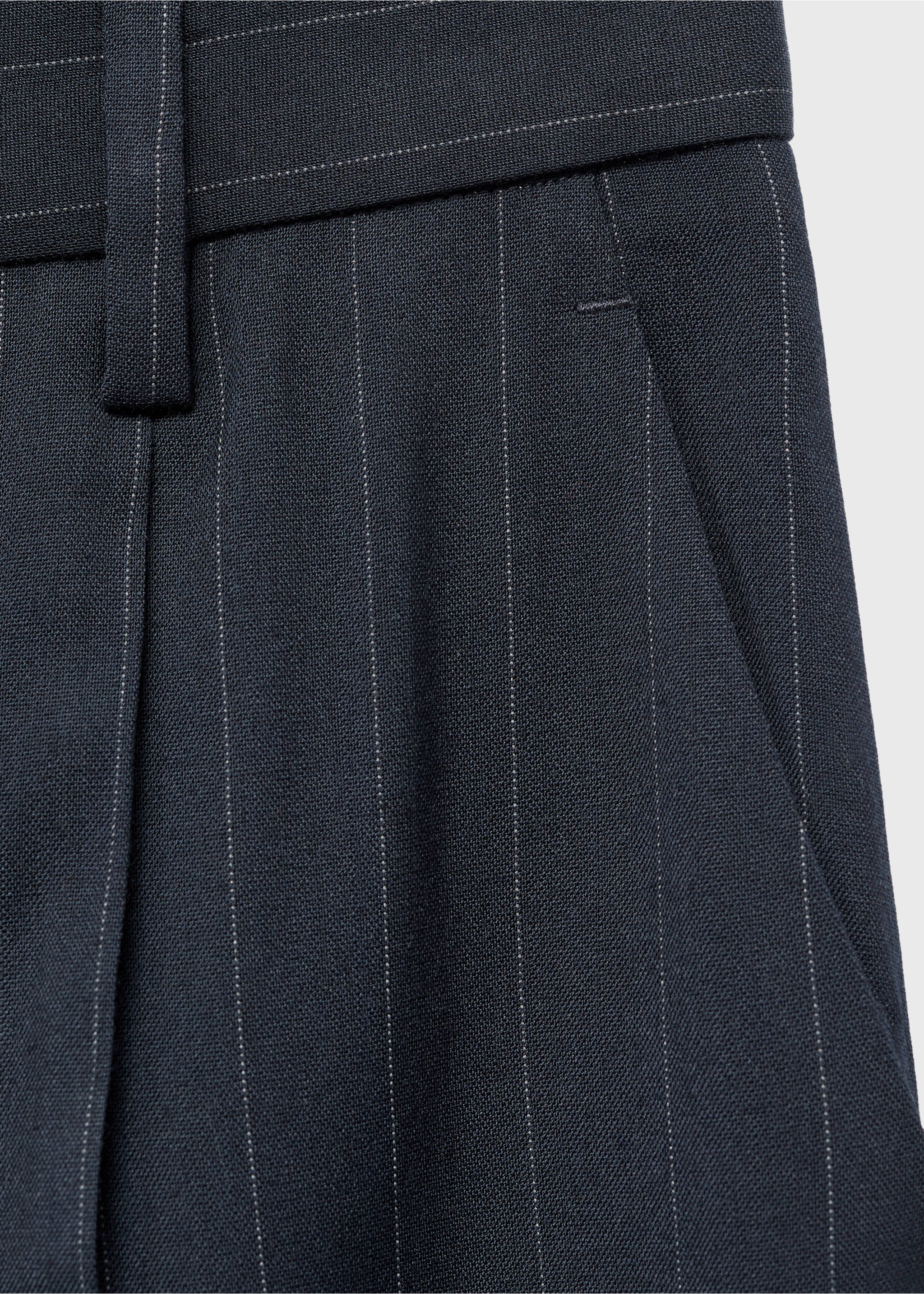 Pinstripe suit trousers - Details of the article 8, Navy. Ref: 17006369-00.
