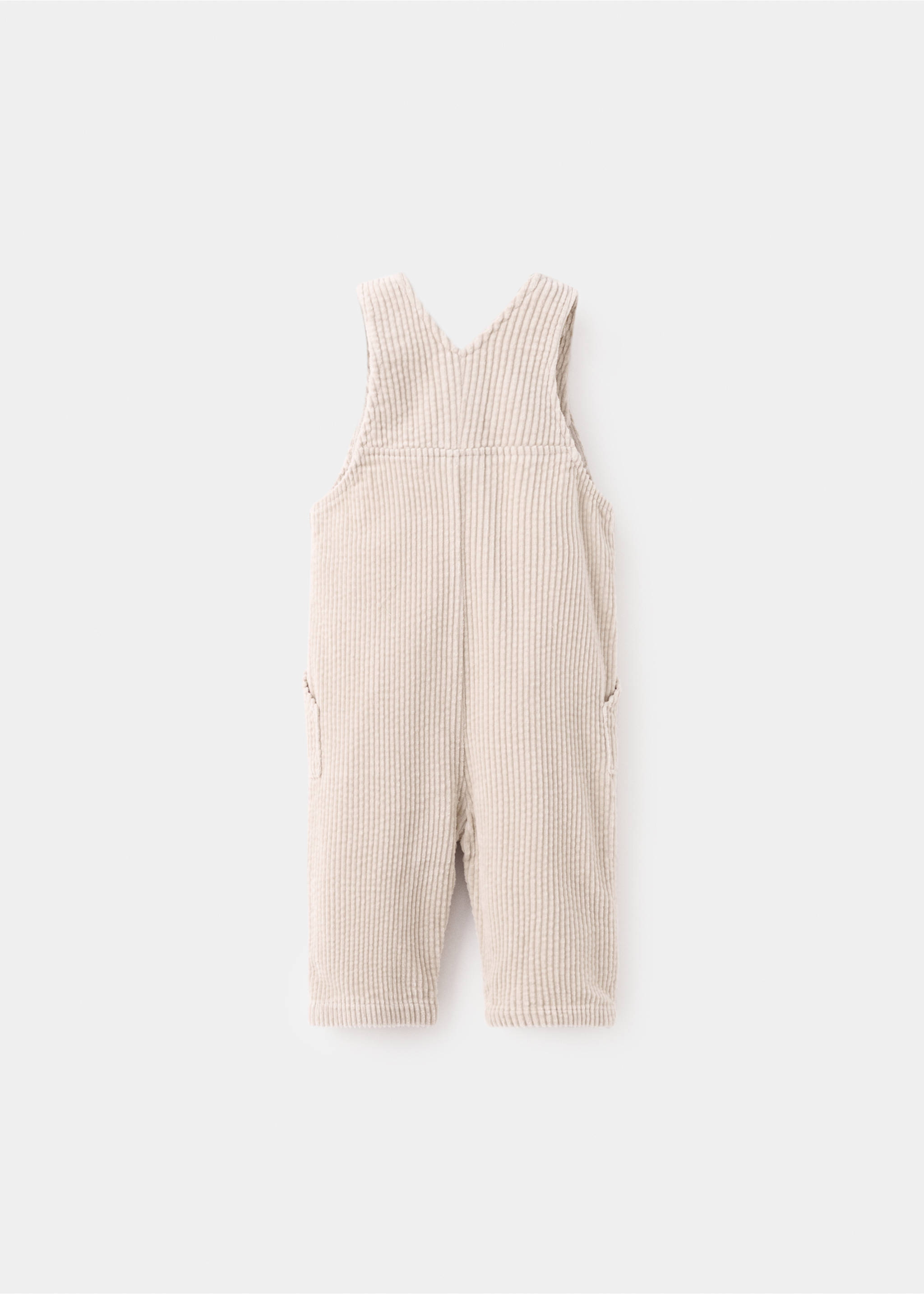 Long corduroy dungarees - Reverse of the article, Sand. Ref: 17006733-00.