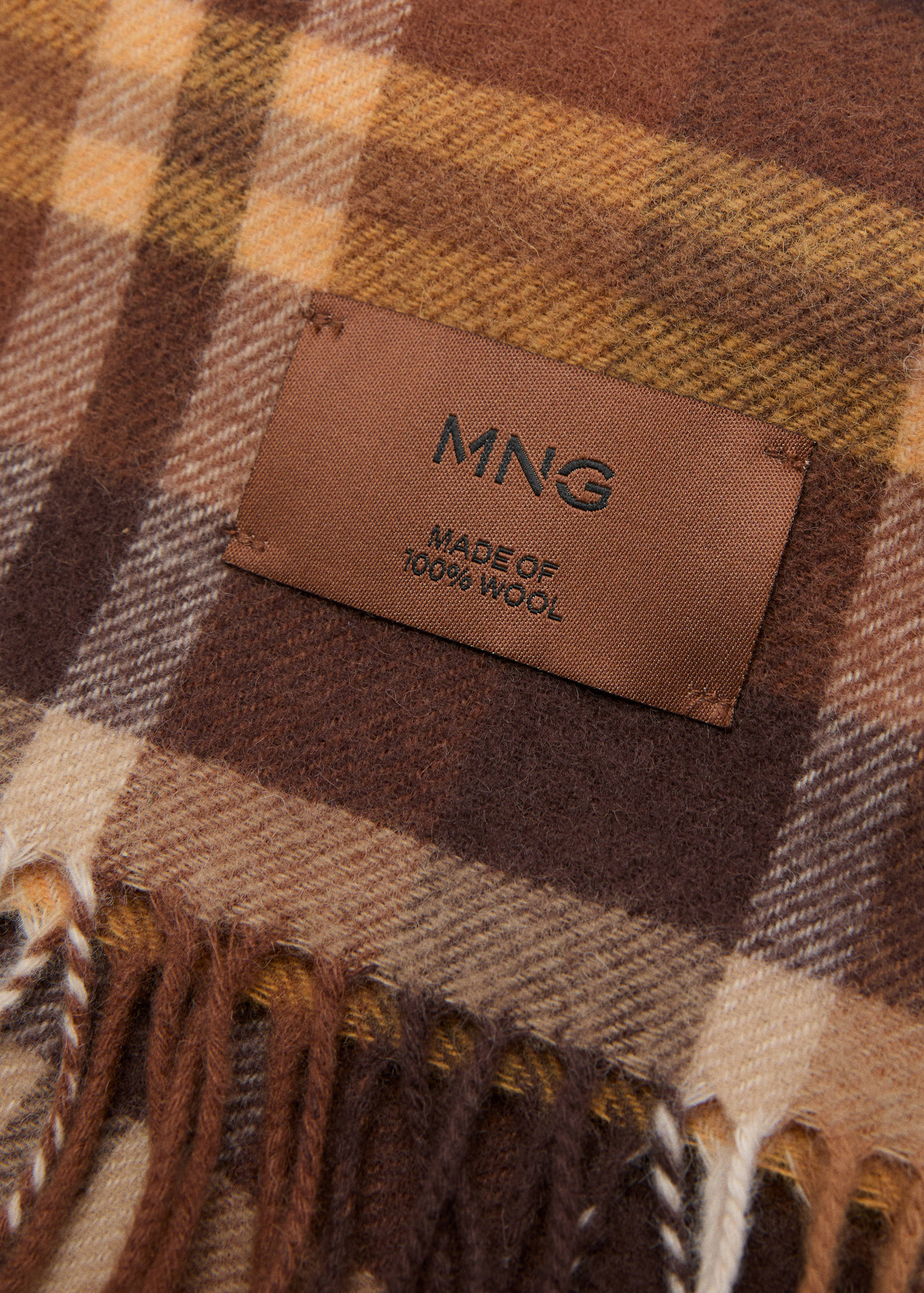 Woollen check scarf - Medium plane