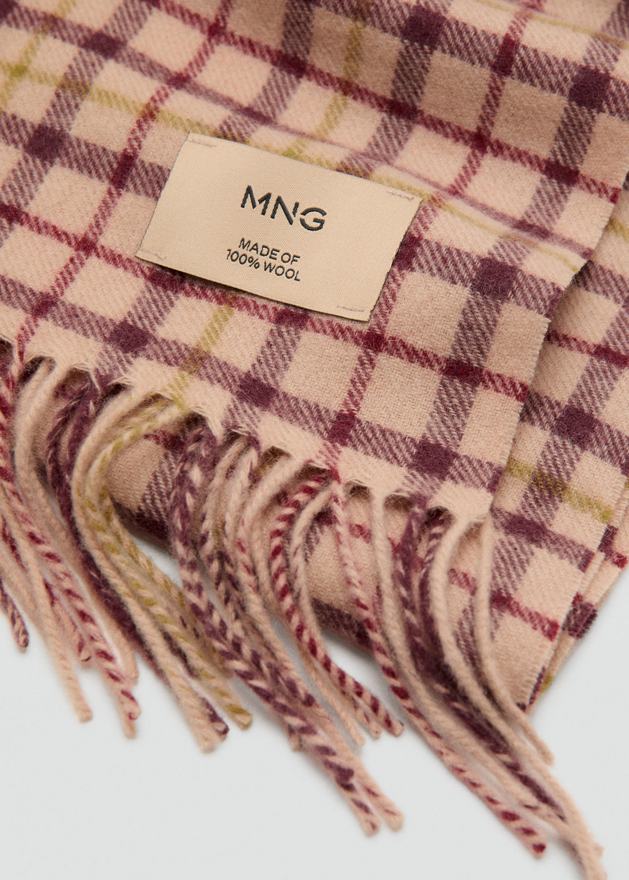 Woollen check scarf - Medium plane