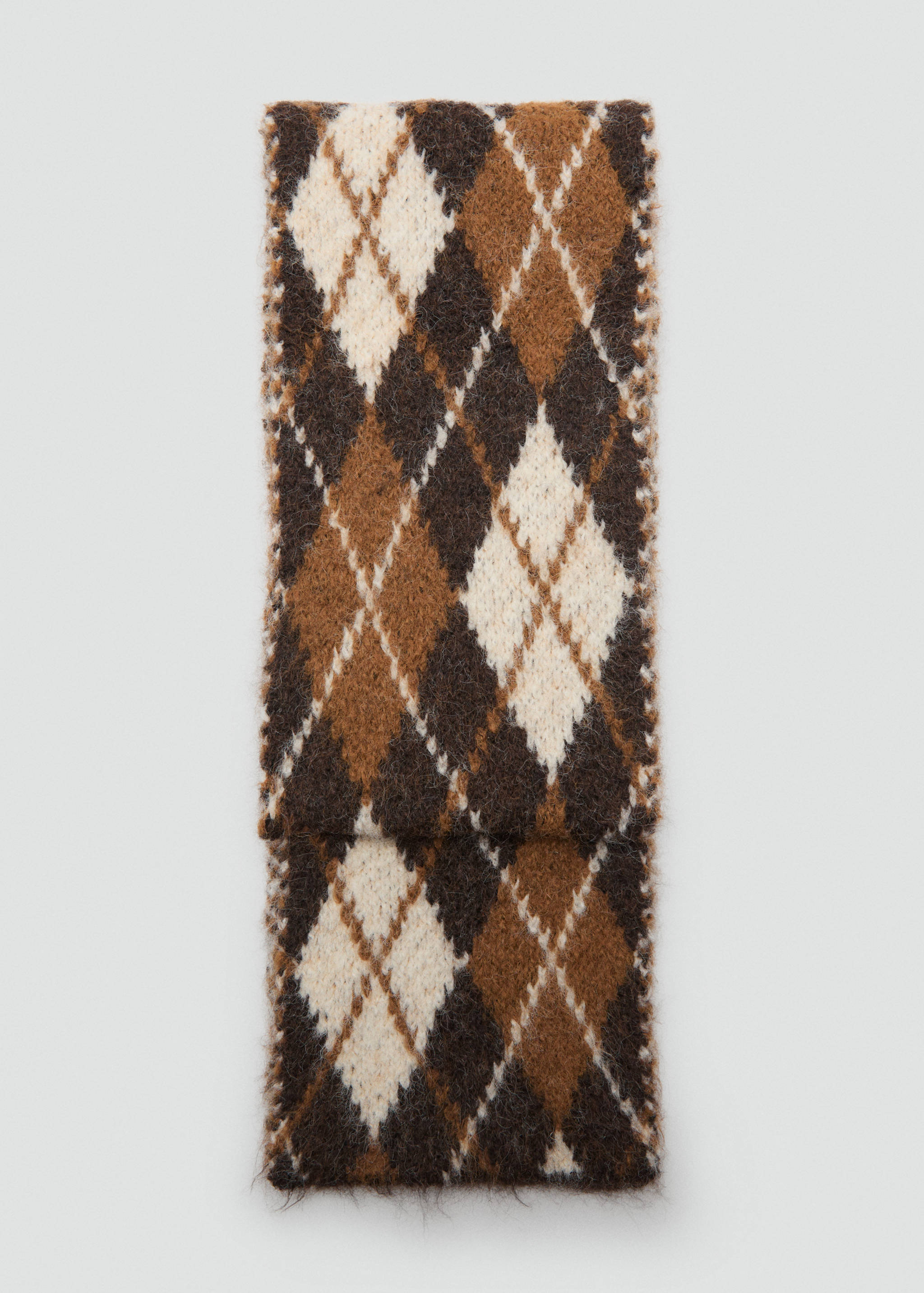 Argyle-patterned knit scarf - Article without model
