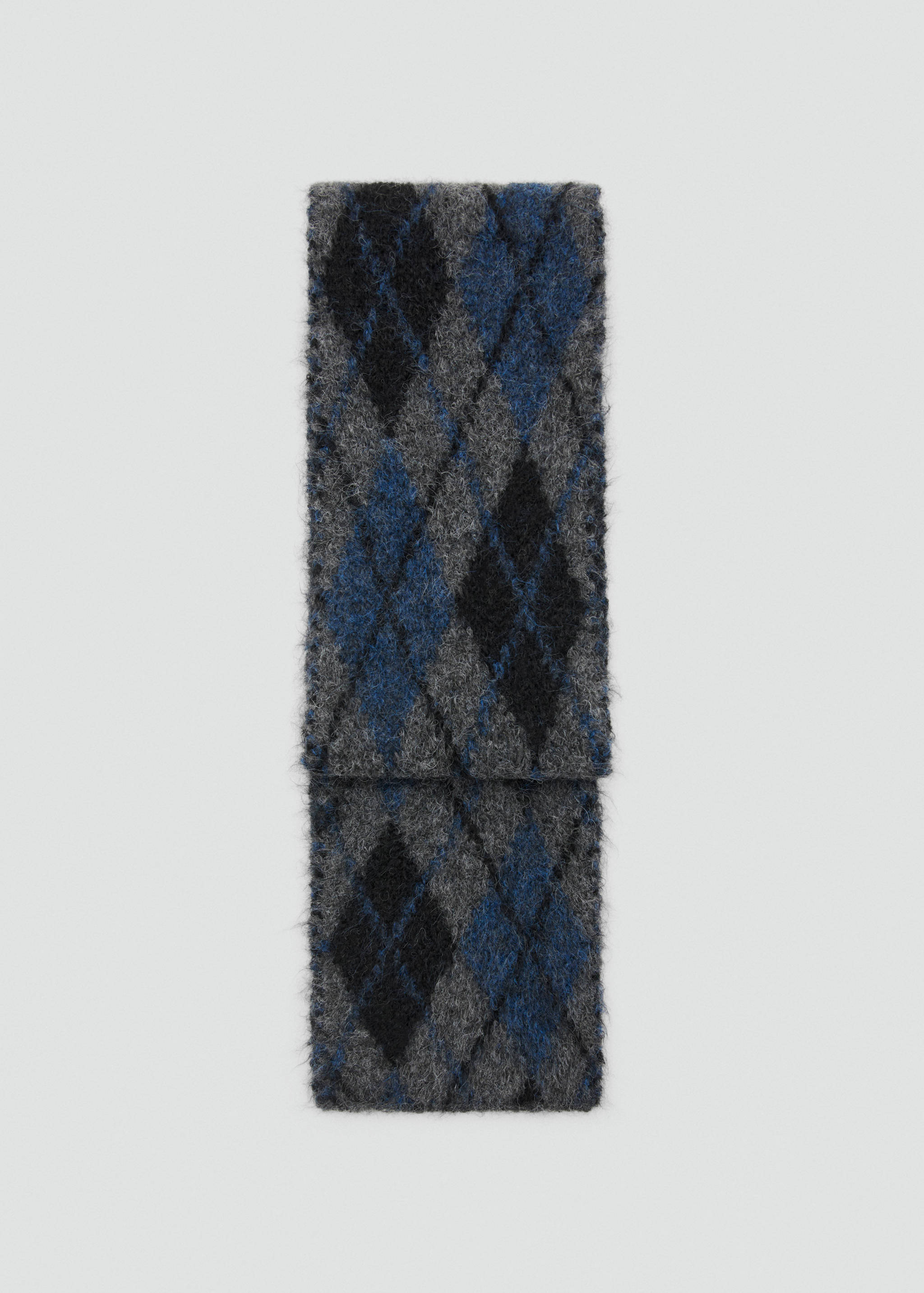 Argyle-patterned knit scarf - Article without model