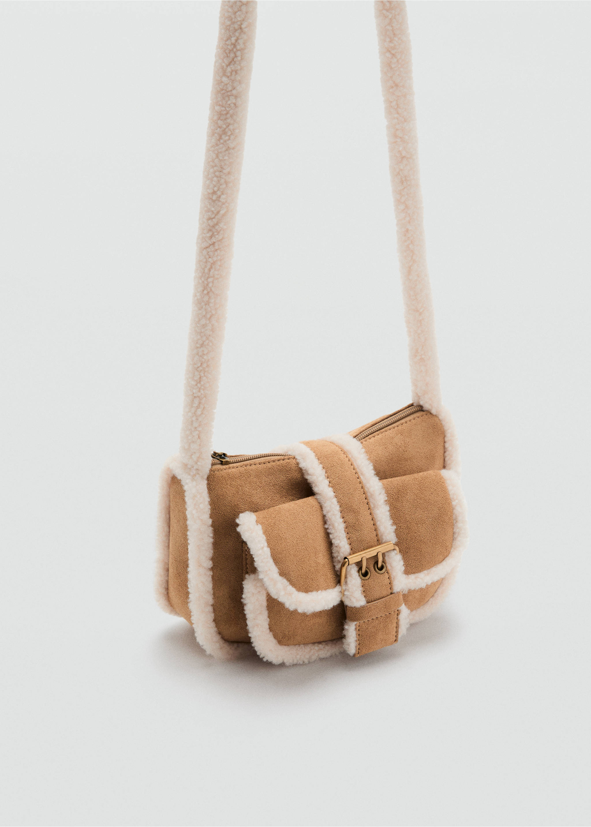 Shearling-effect bag - Medium plane, Medium Brown. Ref: 17006744-00.
