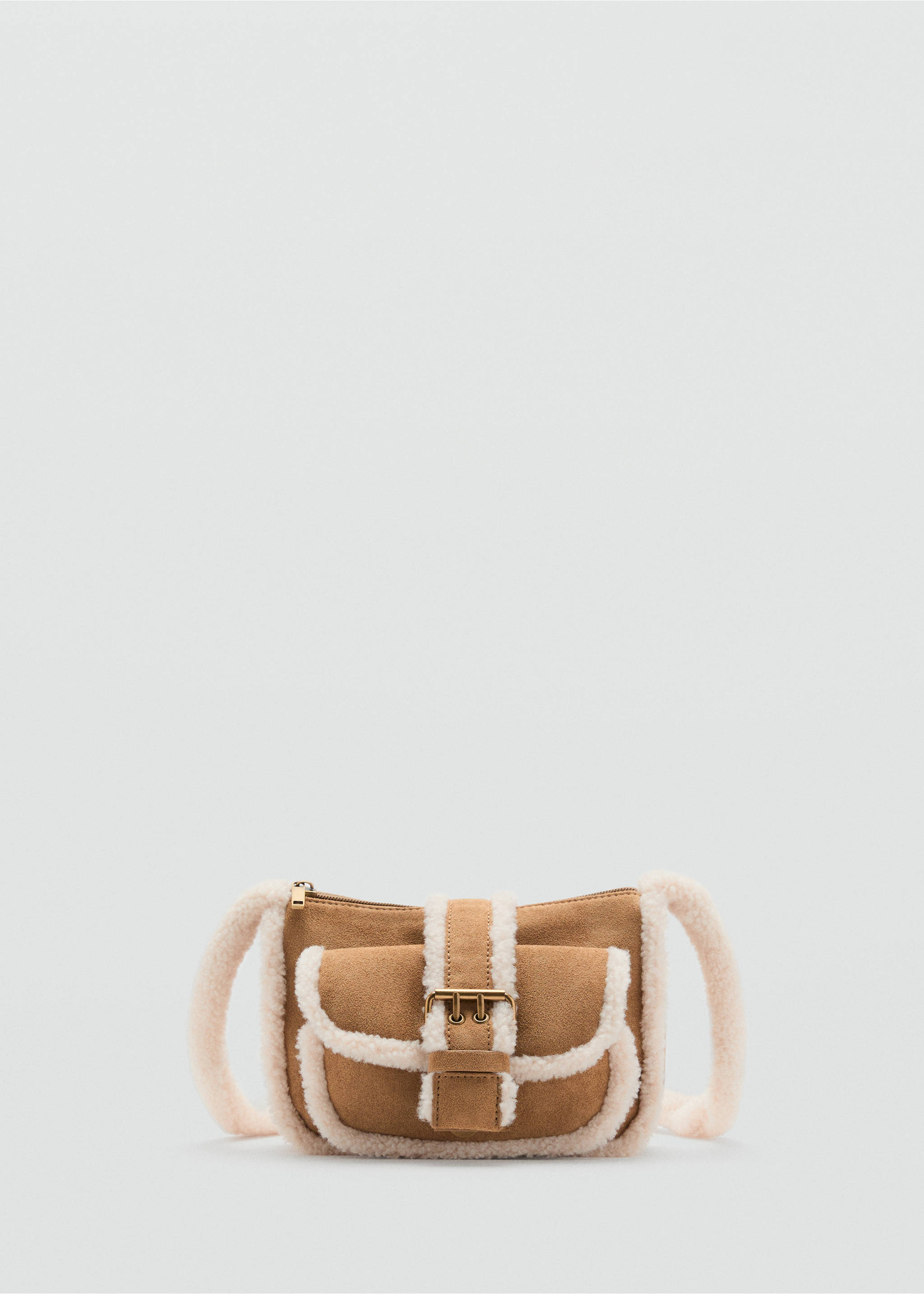 Tasche aus Kunstshearling - Artikel ohne Model, Mittelbraun. Ref: 17006744-00.