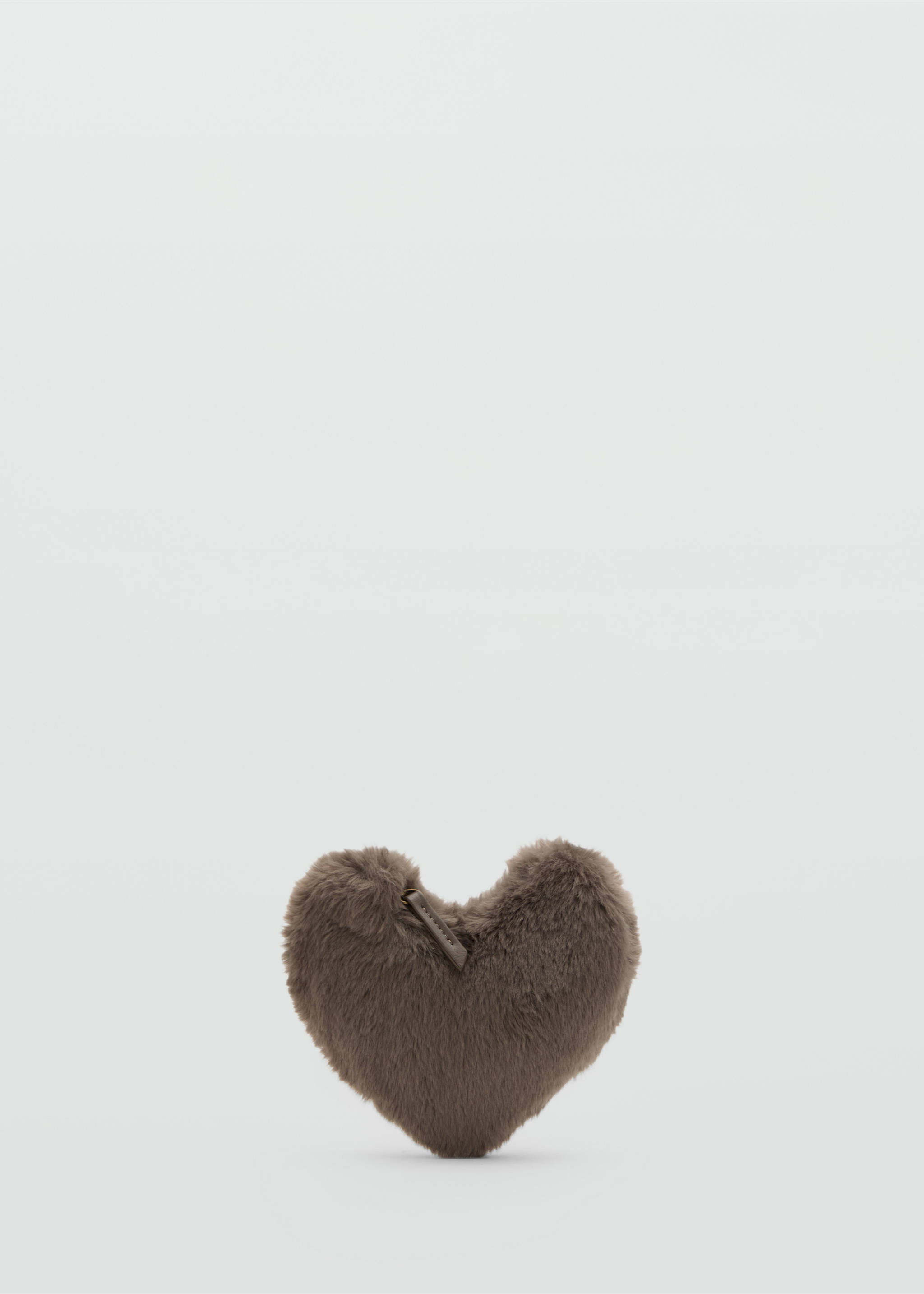 Heart-shaped faux-fur handbag - Article without model, Medium Brown. Ref: 17006745-00.