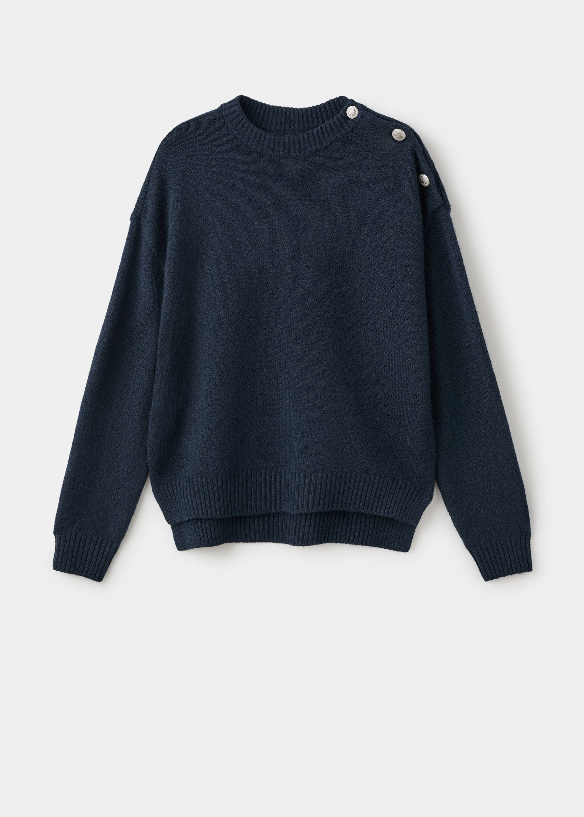 Buttons detail knit sweater - Article without model, Navy. Ref: 17007133-00.