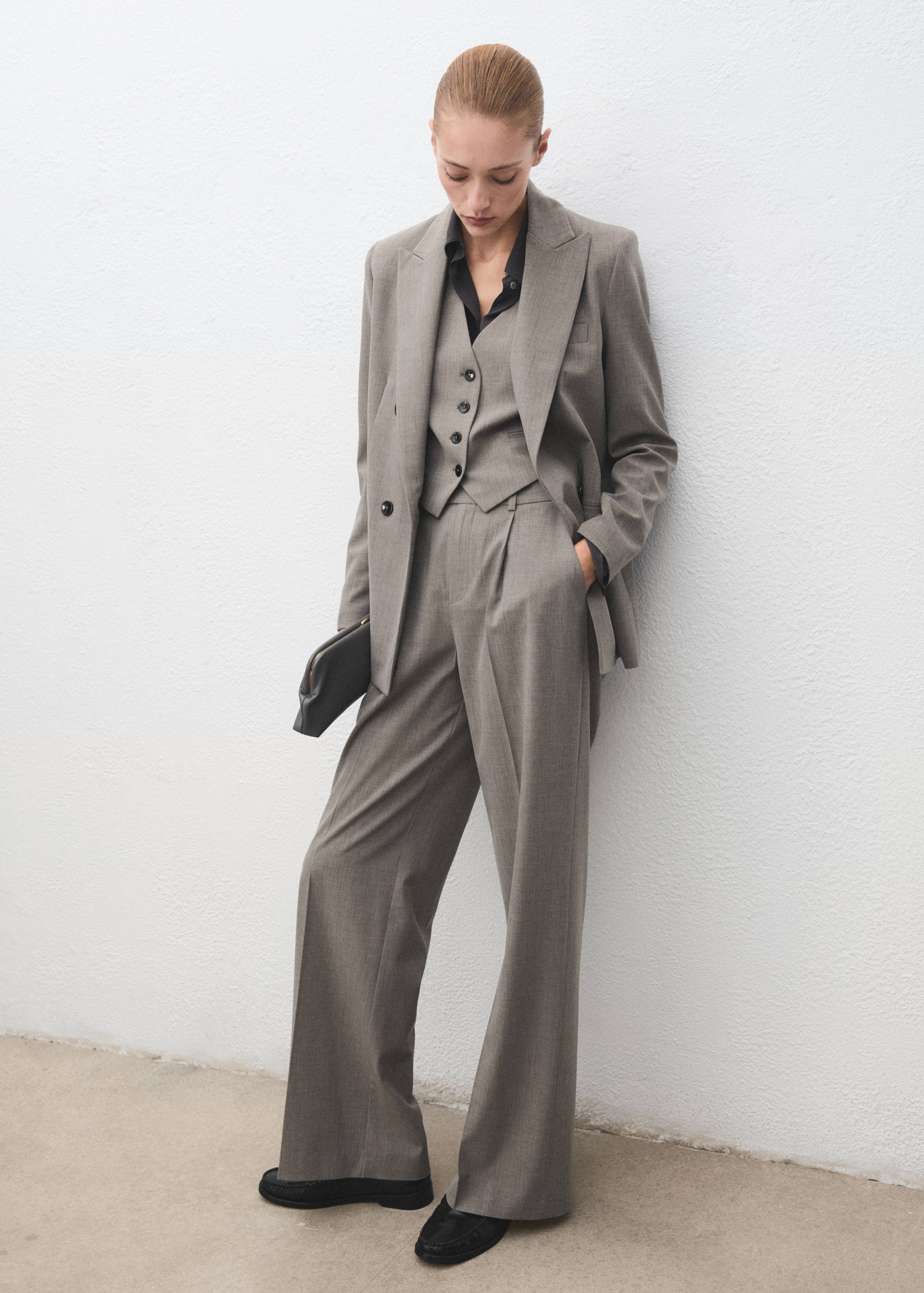 Blazer traje mezcla lana doble botonadura - Detalle del artículo 1