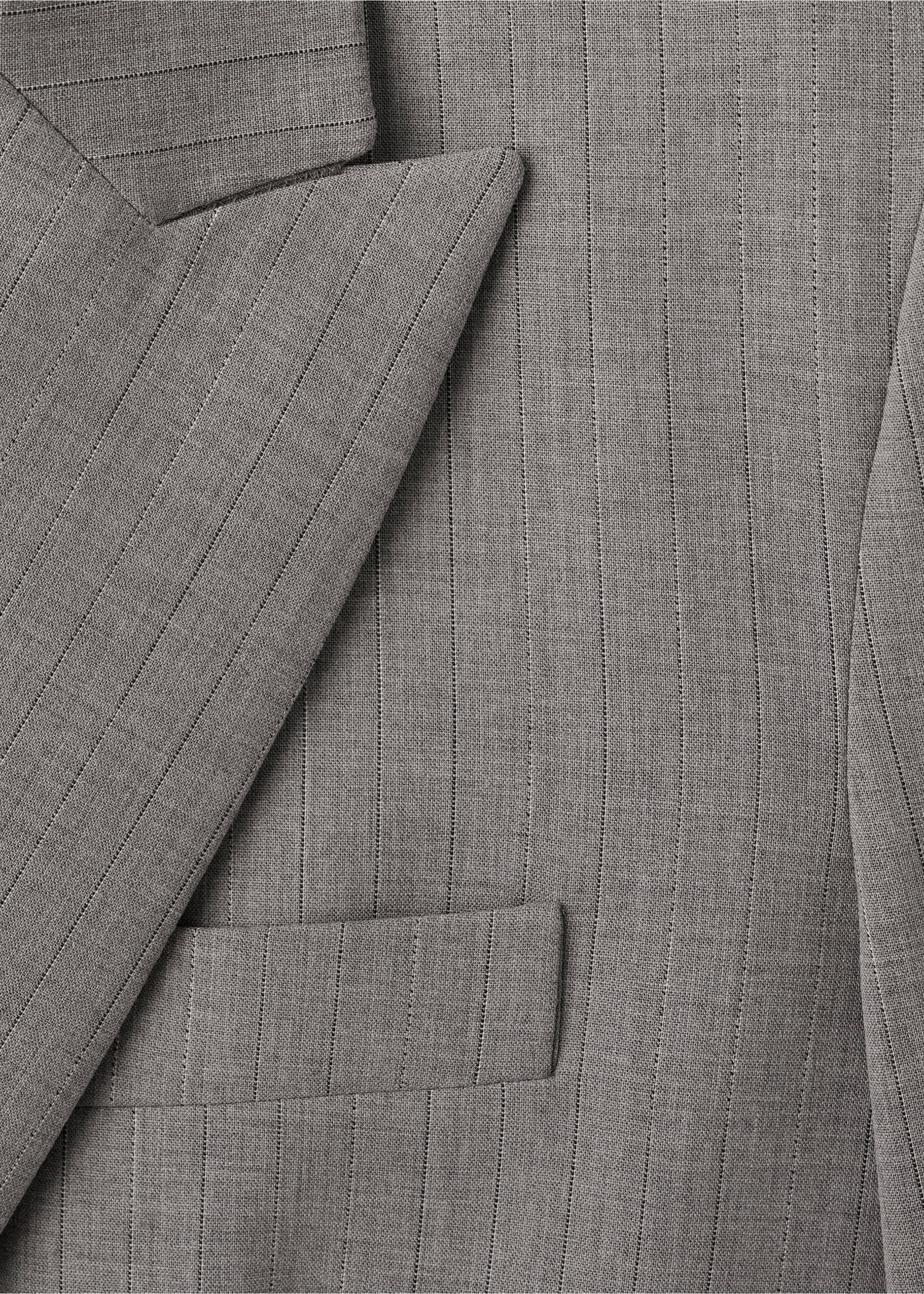 Blazer traje mezcla lana doble botonadura - Detalle del artículo 0, Gris. Ref: 17007142-00.
