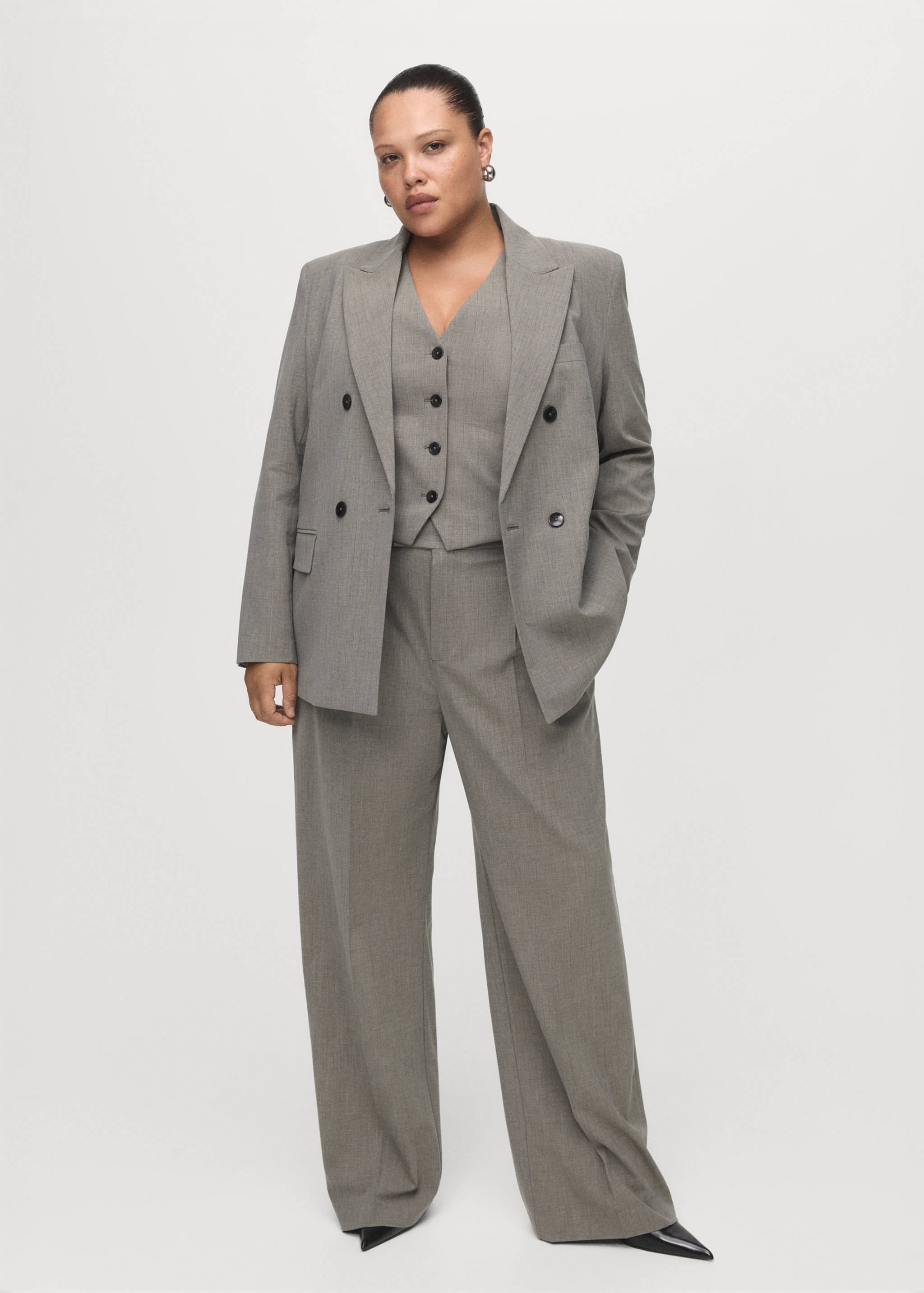 Blazer traje mezcla lana doble botonadura - Detalle del artículo 3