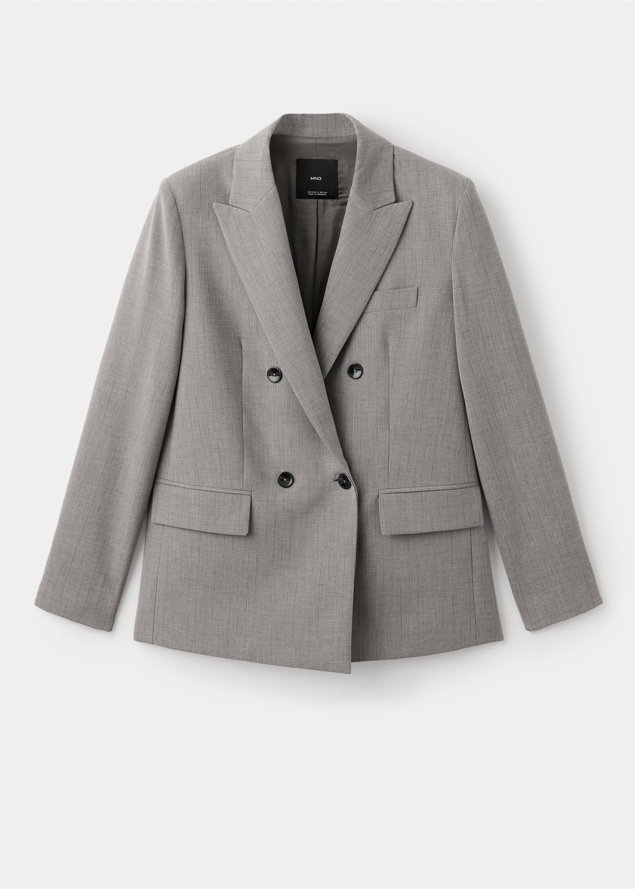 Blazer traje mezcla lana doble botonadura - Artículo sin modelo, Gris. Ref: 17007142-00.