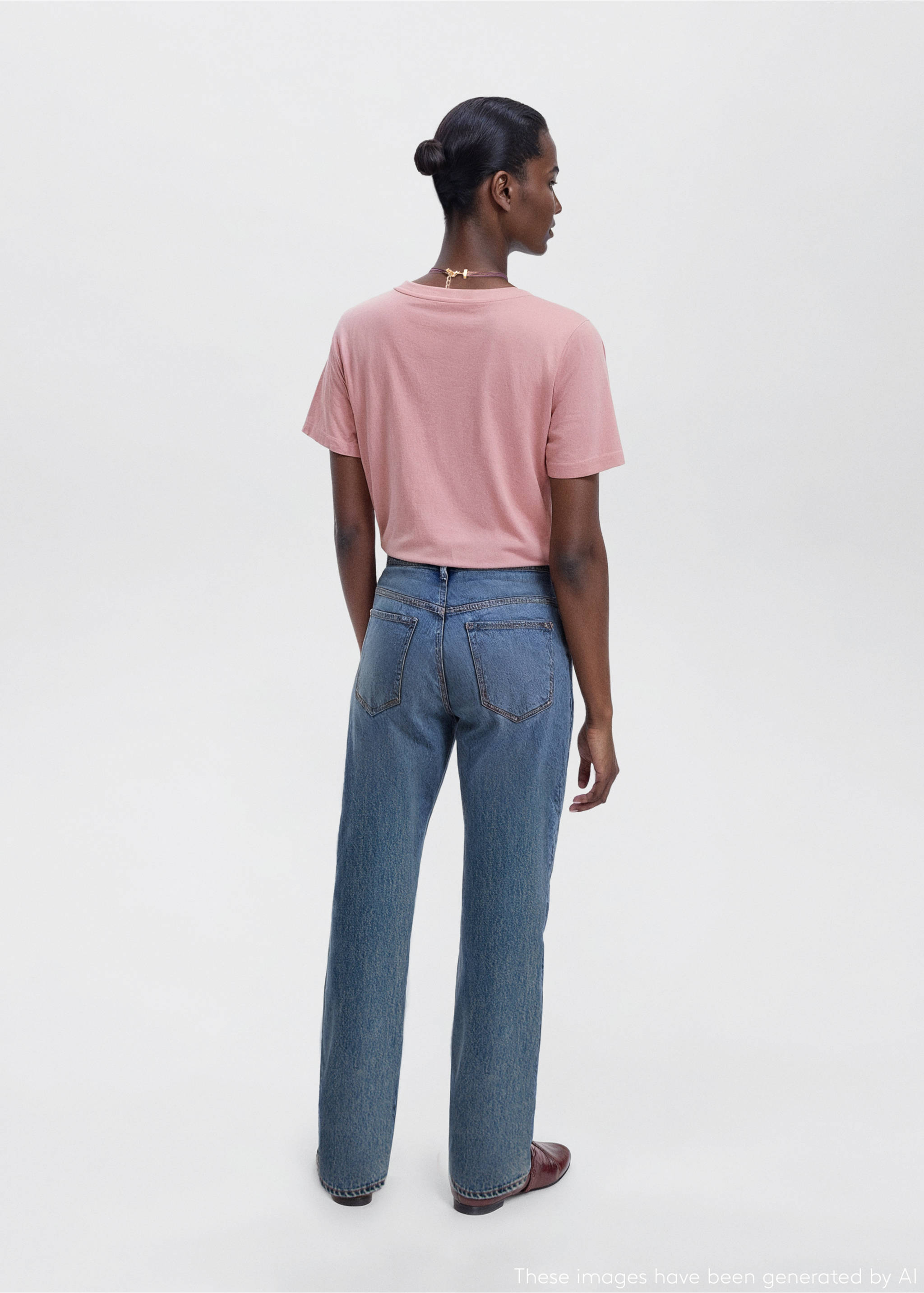 Short-sleeved printed t-shirt - Reverse of the article, Pink. Ref: 17007771-00.