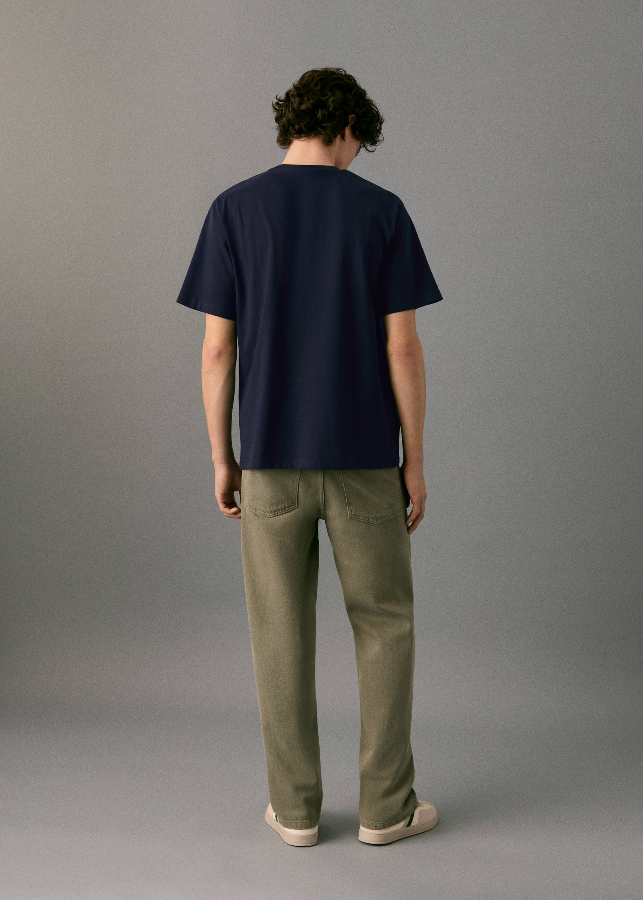 Cotton t-shirt with embroidered fish - Reverse of the article