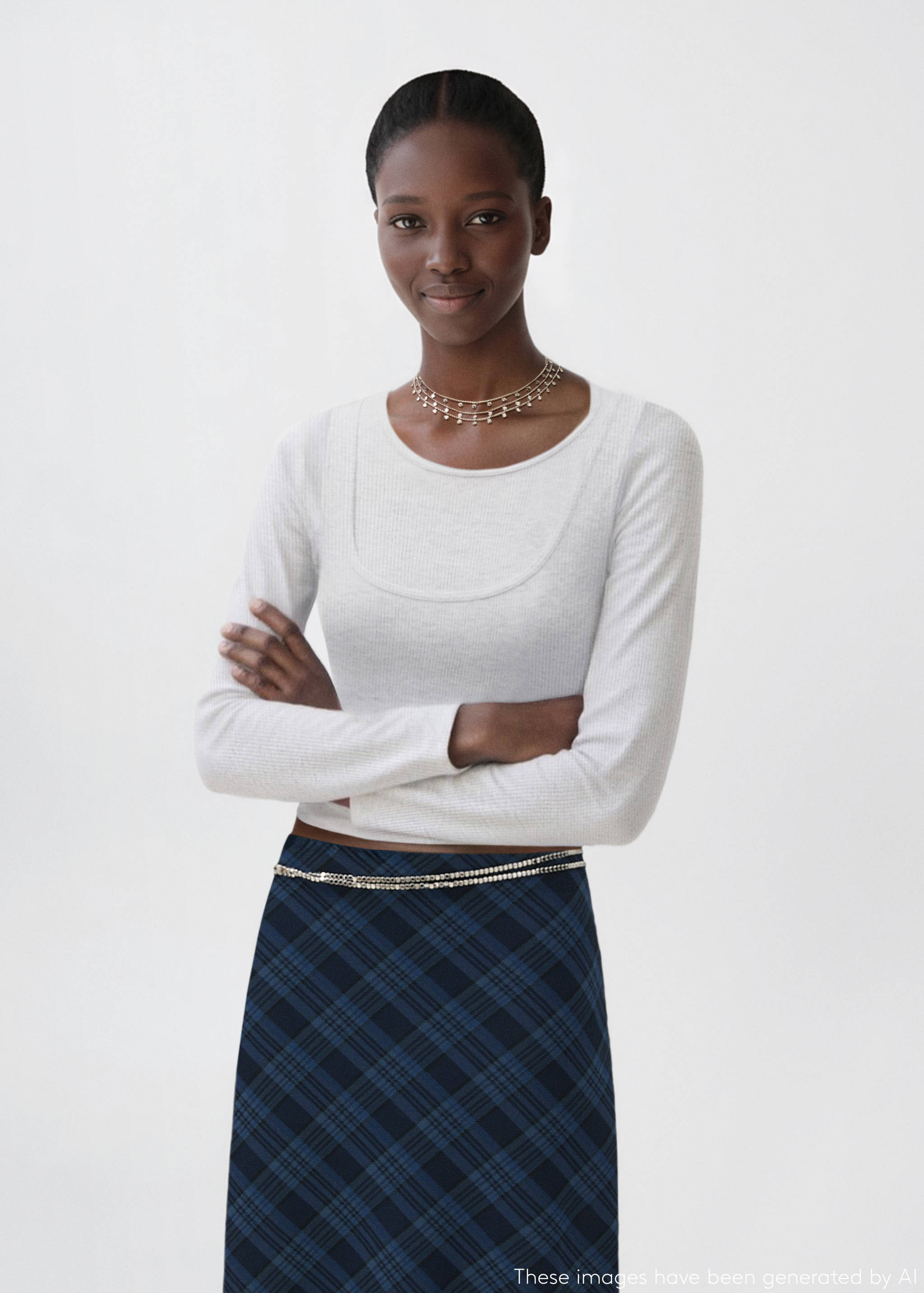 Double-layer cotton T-shirt - Medium plane