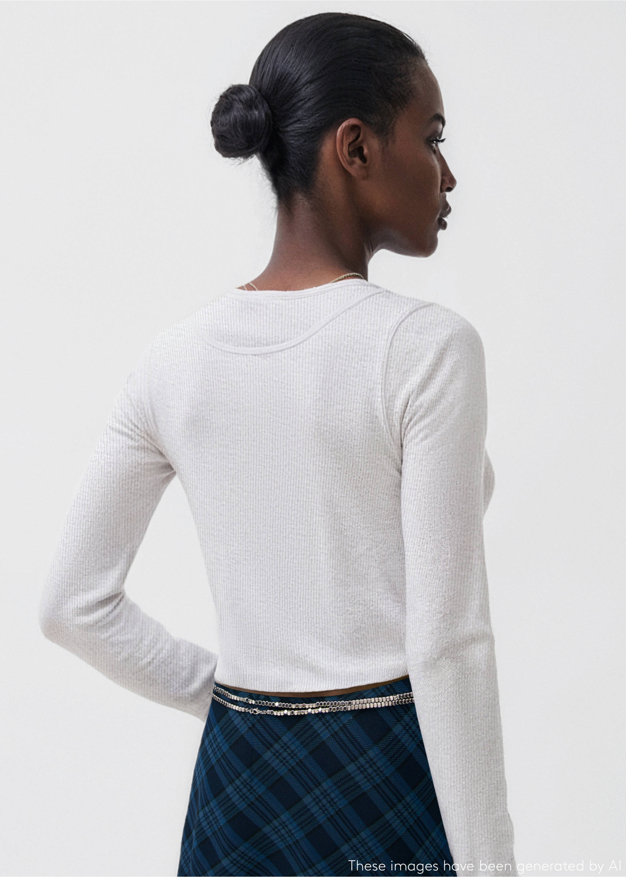 Double-layer cotton T-shirt - Reverse of the article, Light Heather Grey. Ref: 17007779-00.