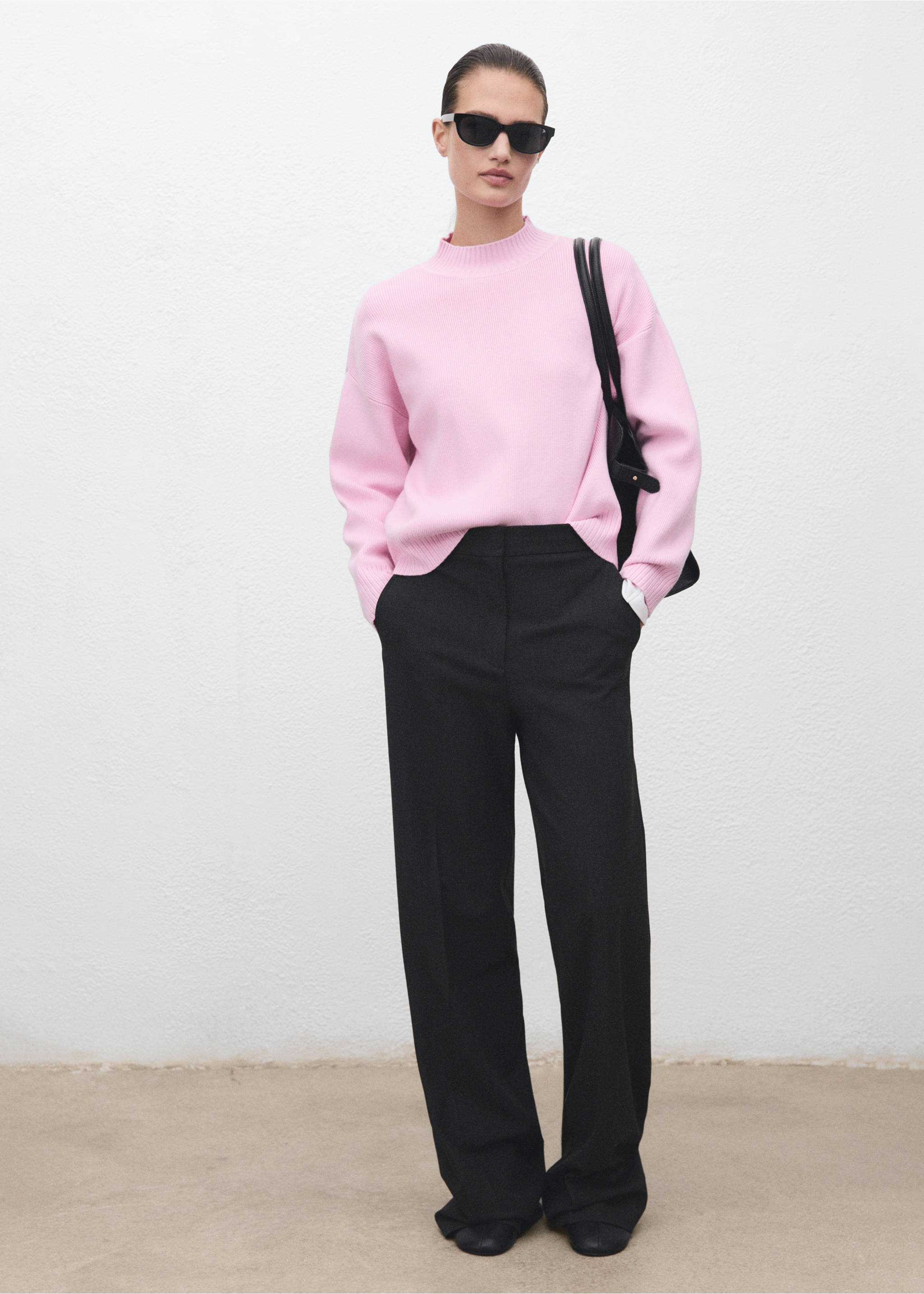 High collar sweater - General plane, Pink. Ref: 17007788-00.