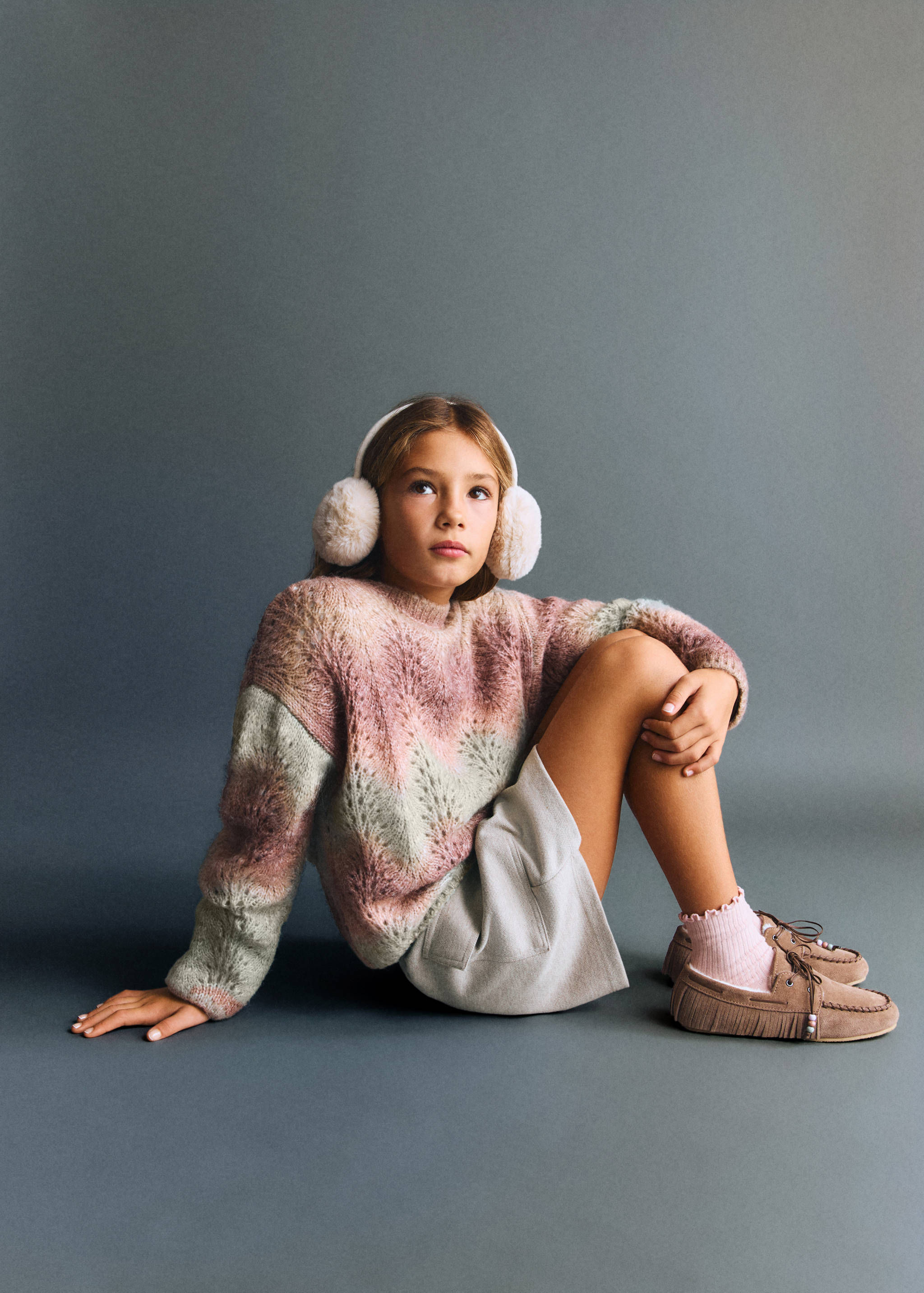 Multi-coloured knit sweater - Medium plane