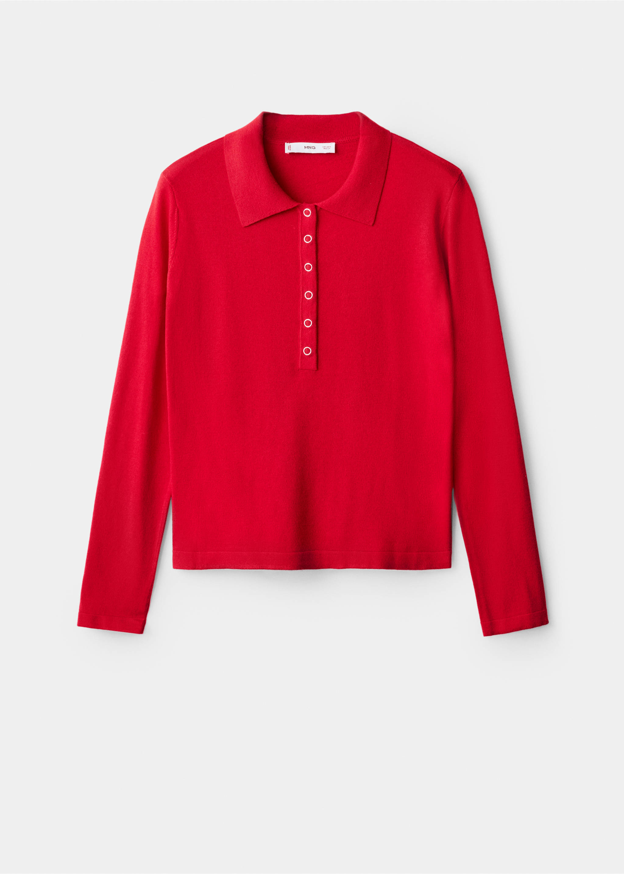 Long-sleeved polo-neck sweater - Article without model, Red. Ref: 17007800-00.