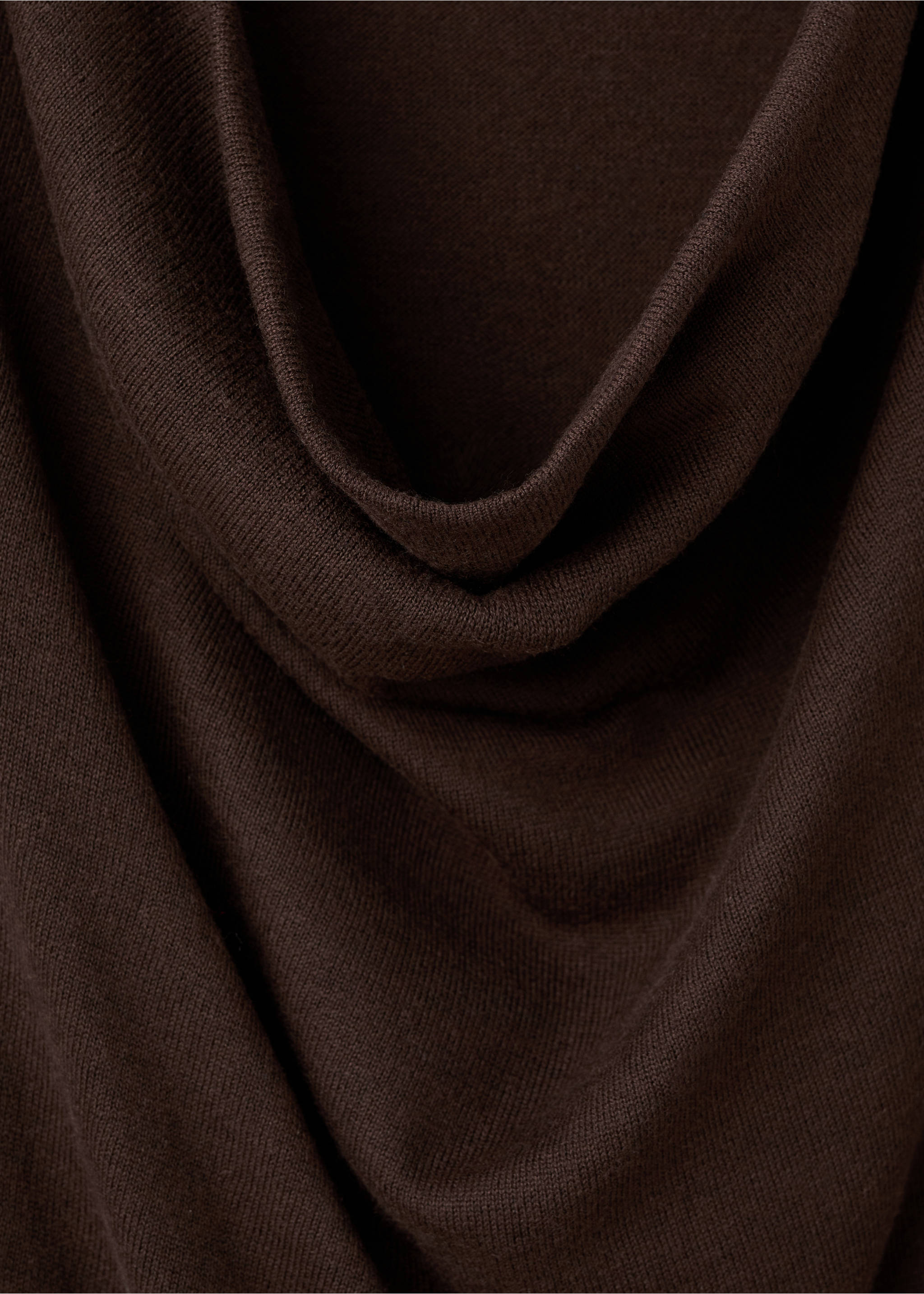 Brown jumper cowl neck detail, Chocolate. Ref: 17007803-00.