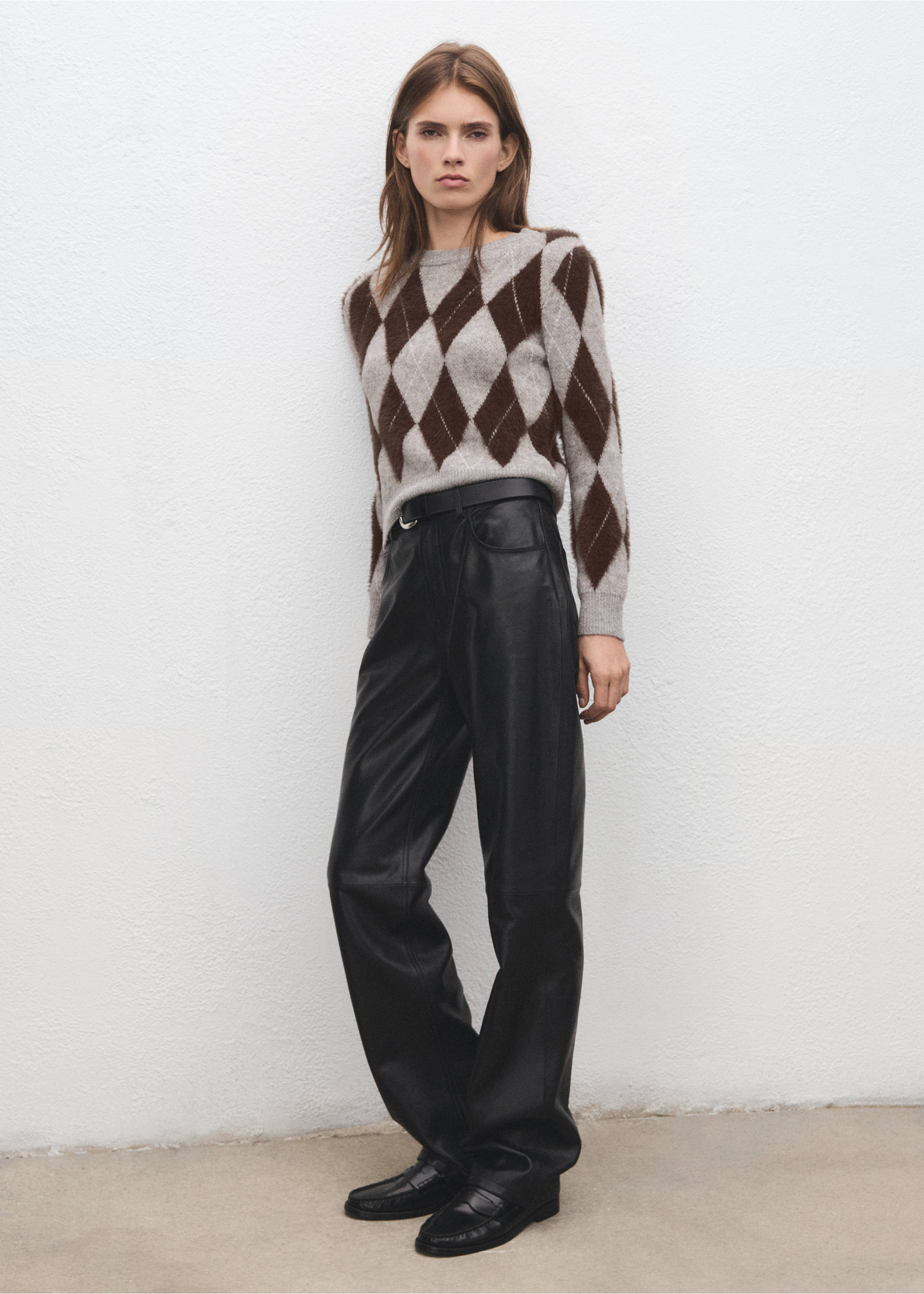 Argyle knit sweater - General plane, Light/Pastel Grey. Ref: 17007827-00.